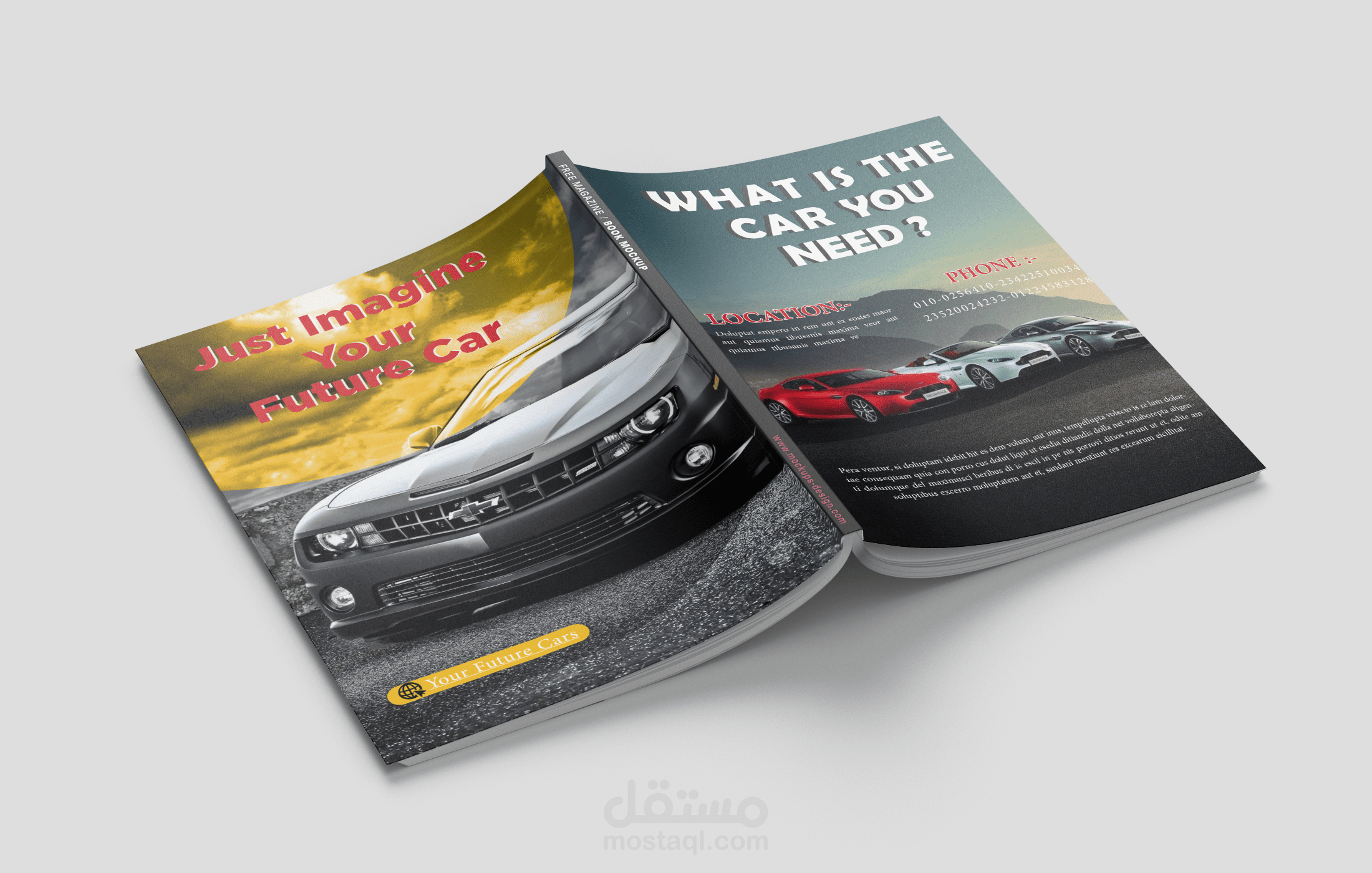 تصميم مجلة إعلانية لشركة سيارات