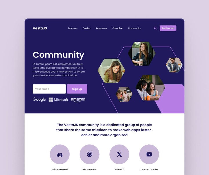 VestaJS | UI Design | Web design