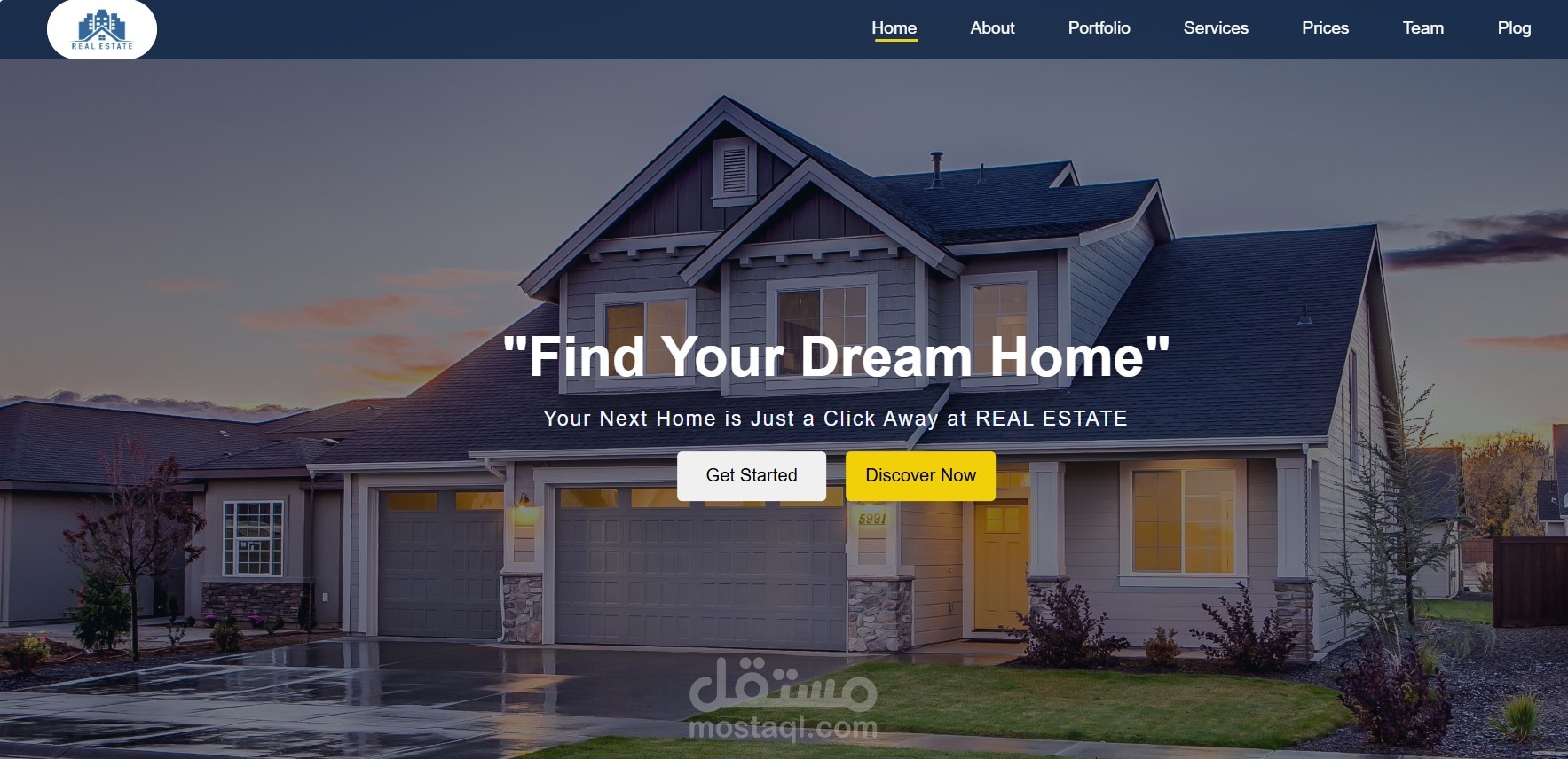موقع Real Estate  لعرض العقارات بطريقة منظمة وجذابة HTML , CSS