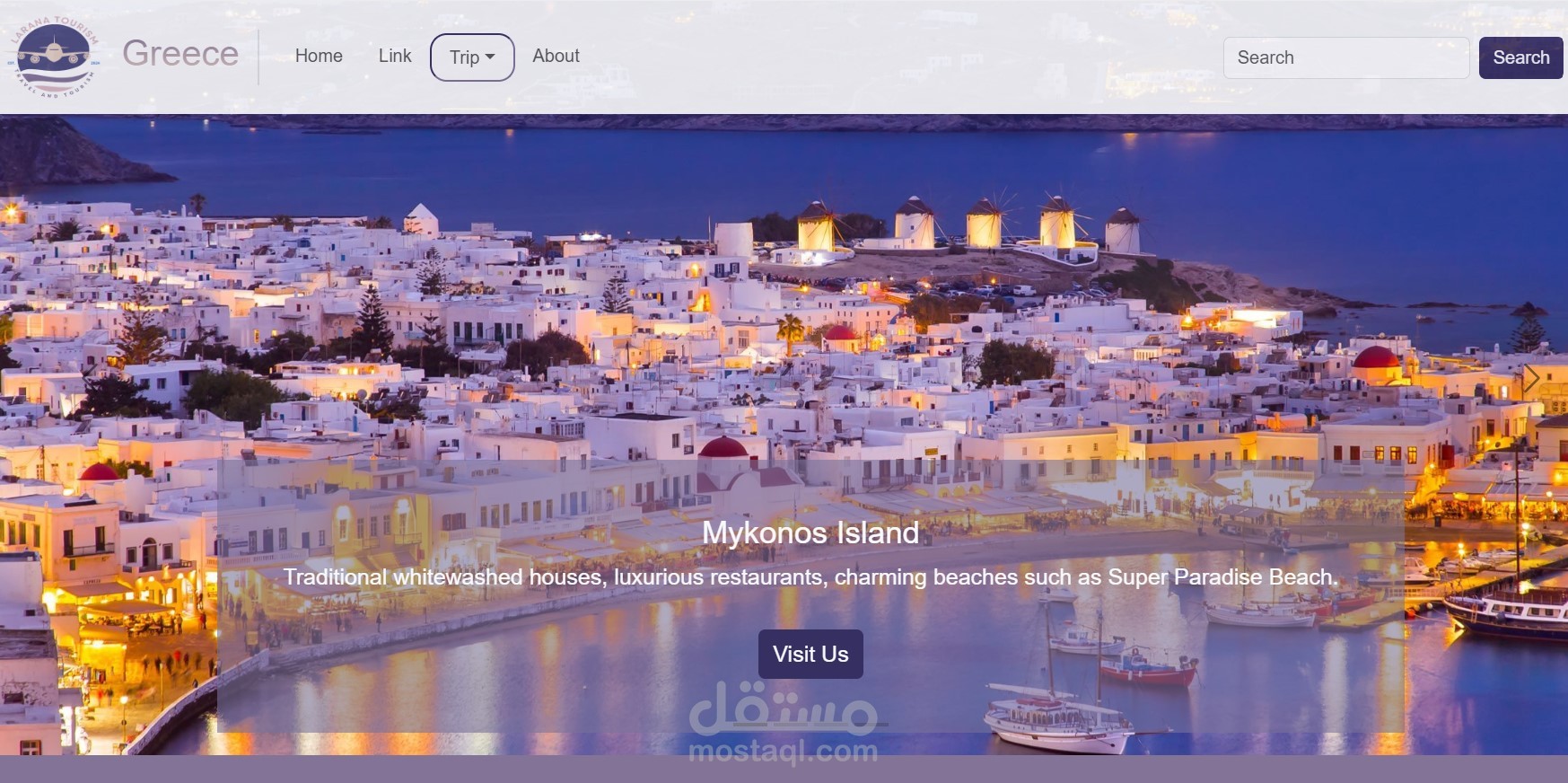 موقع GREECE لعرض اهم الوجهات السياحية فى اليونان بطريقة منظمة وجذابة HTML , CSS , Bootsrtap