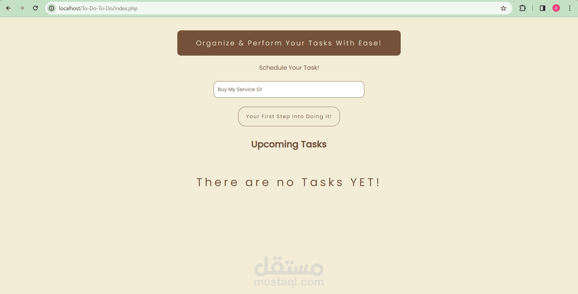To Do App (FullStack Using PHP & MySQL)