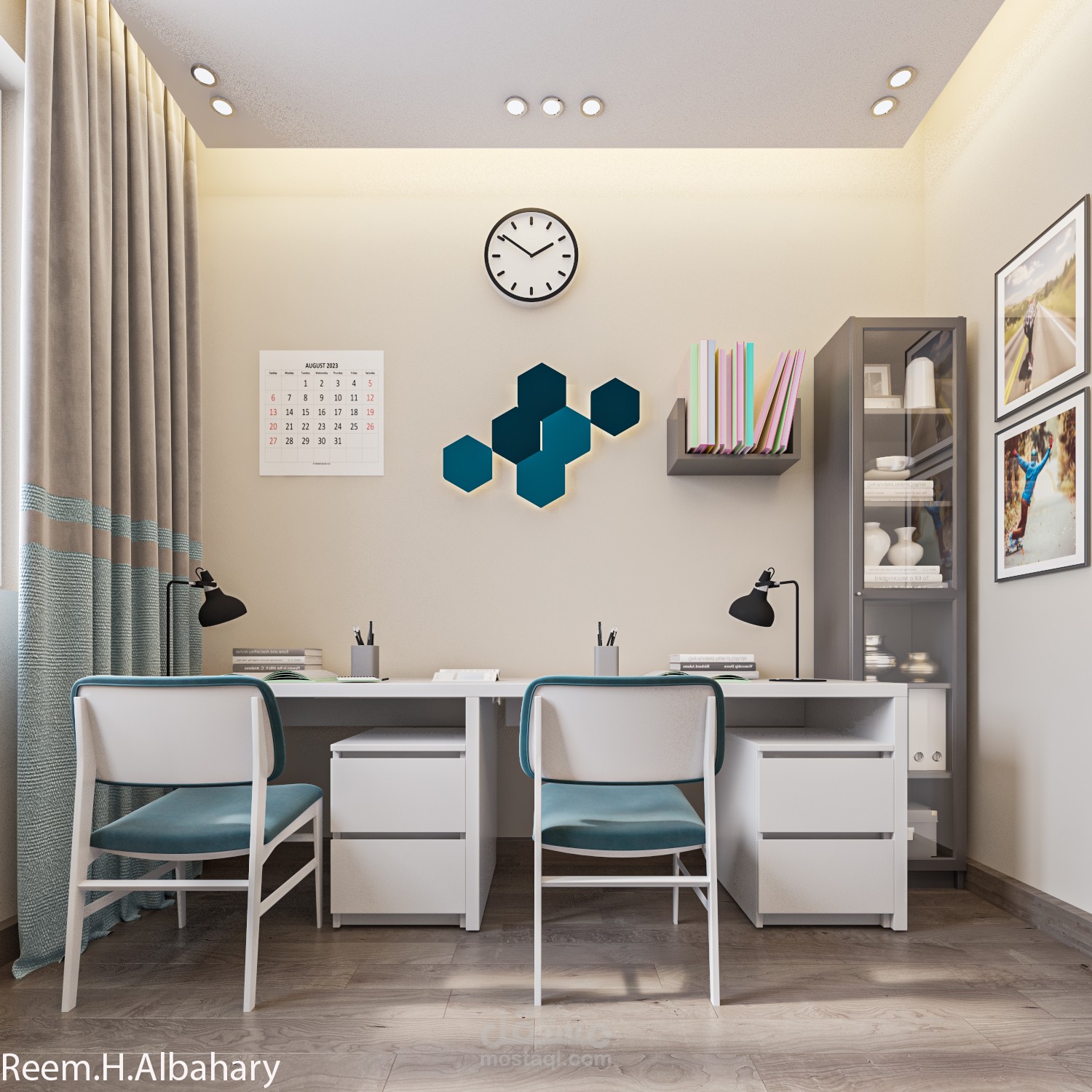 تصميم داخلي لغرفة دراسة