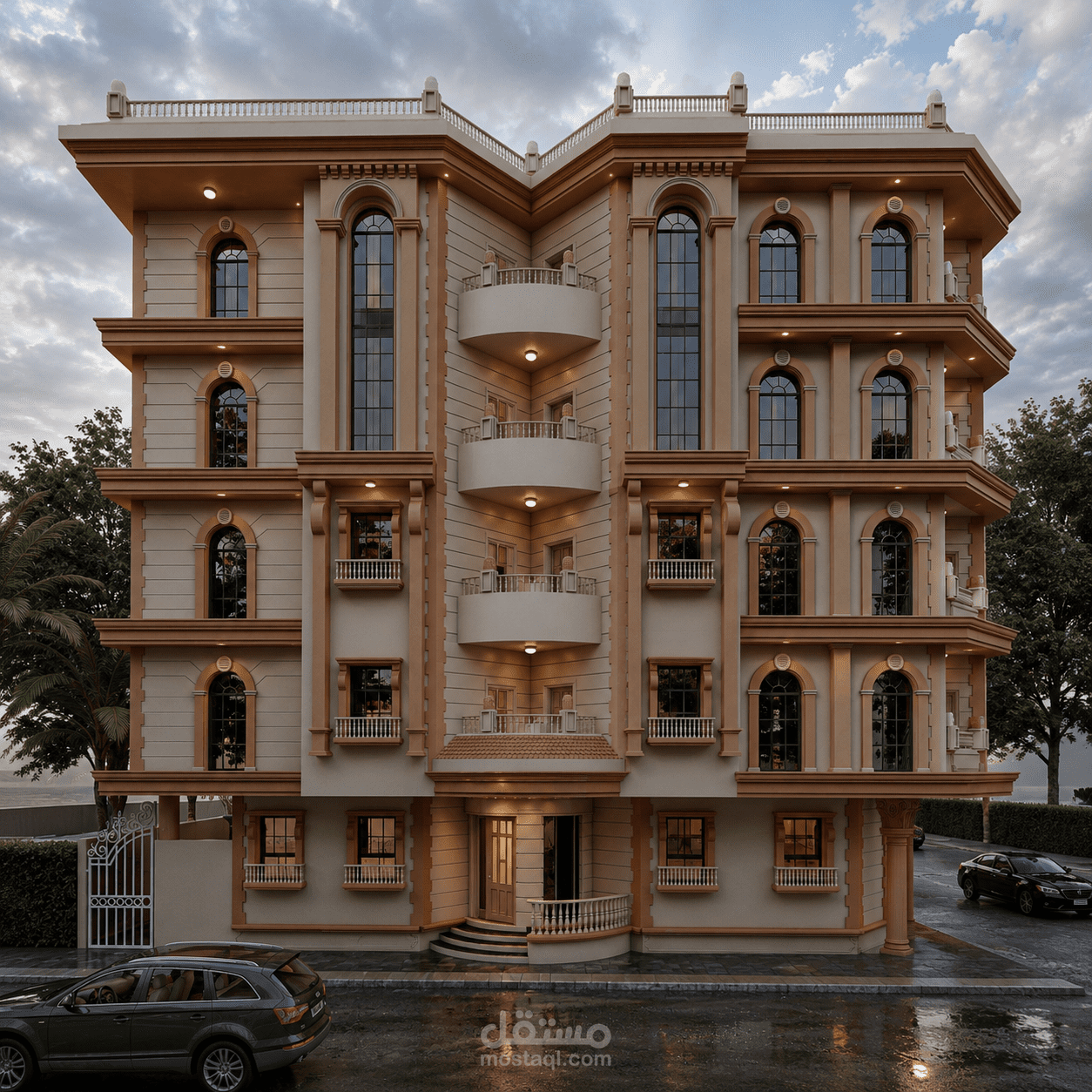 تصميم كلاسيك لمبنى سكني