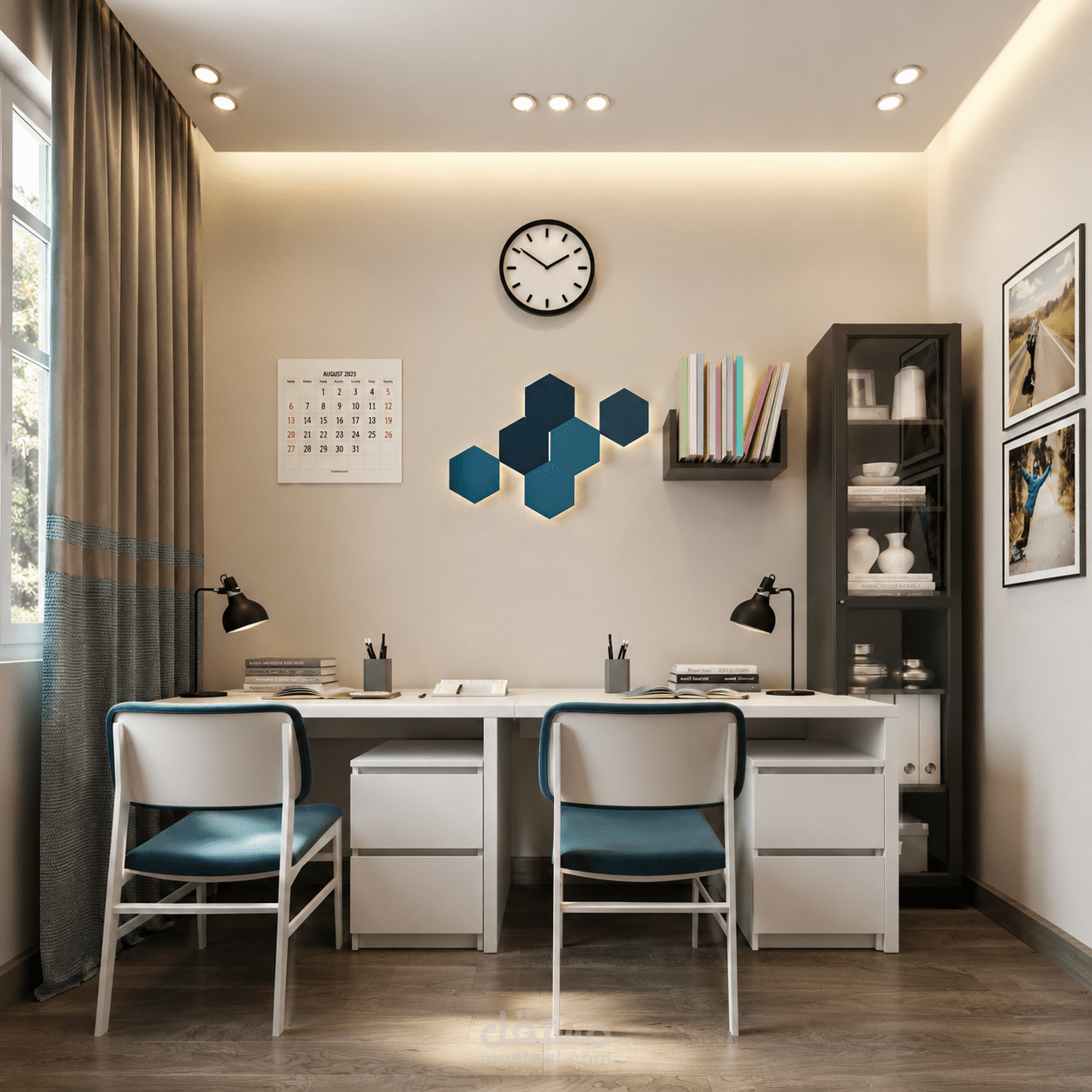 تصميم داخلي لغرفة دراسة