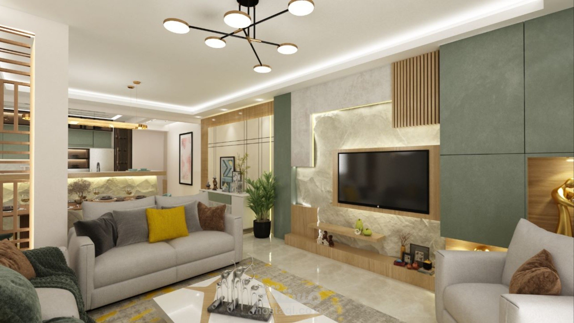 تصميم داخلى ريسيبشن شقه