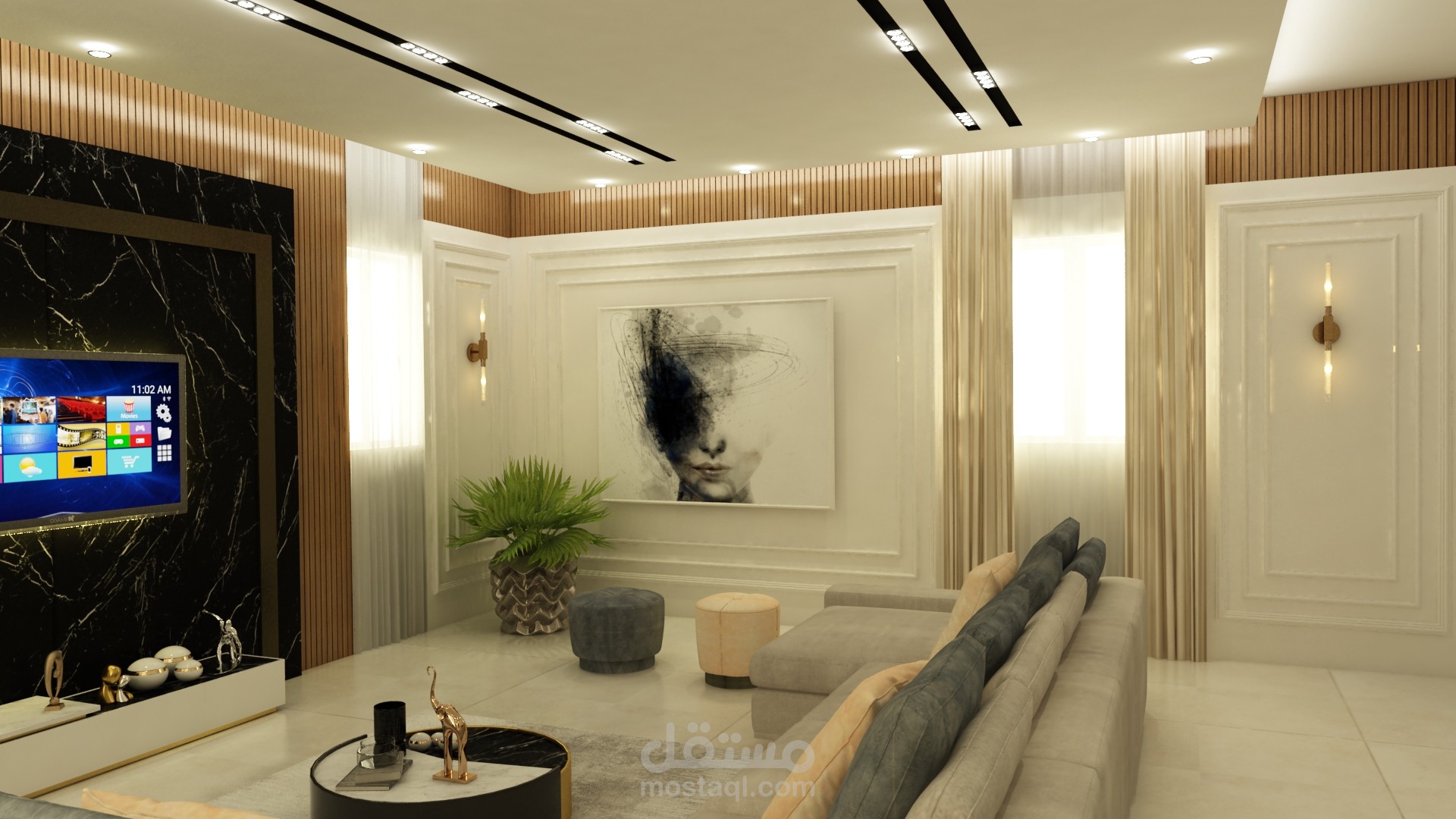 تصميم ليفينج رووم ليفلا