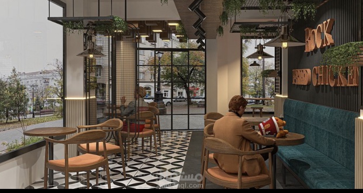تصميم داخلي لمطعم بالاسكندرية