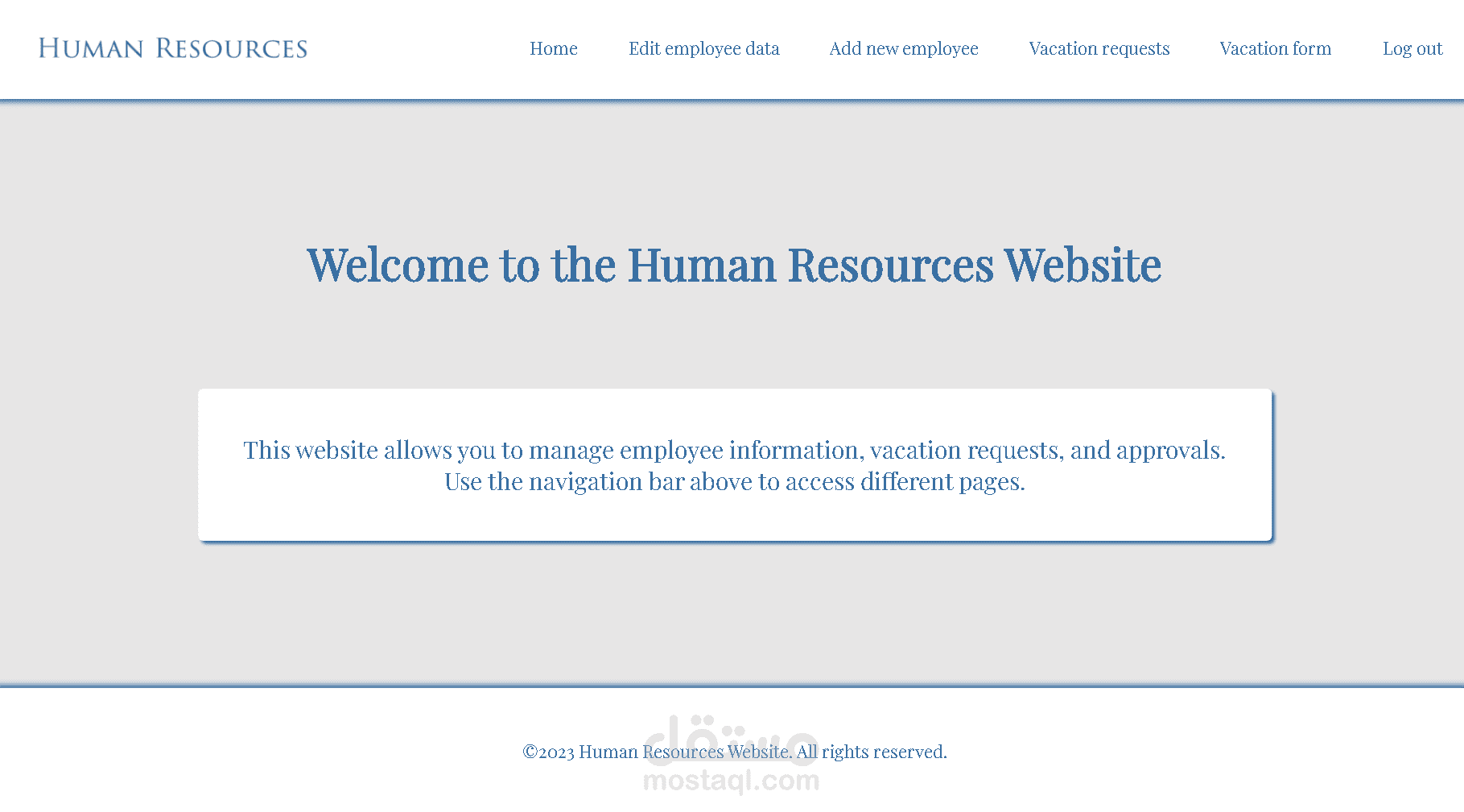 Human Resources system website