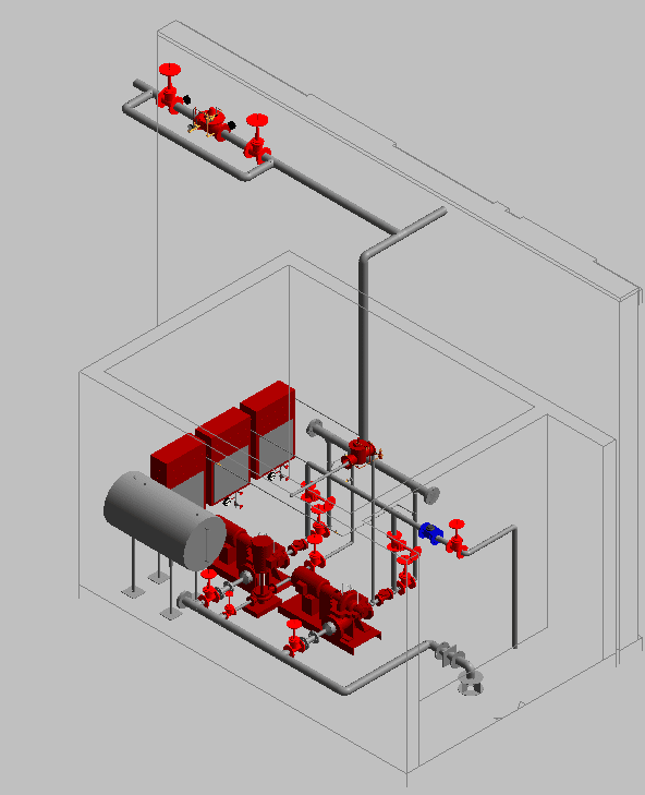 Fire pumps room 3D