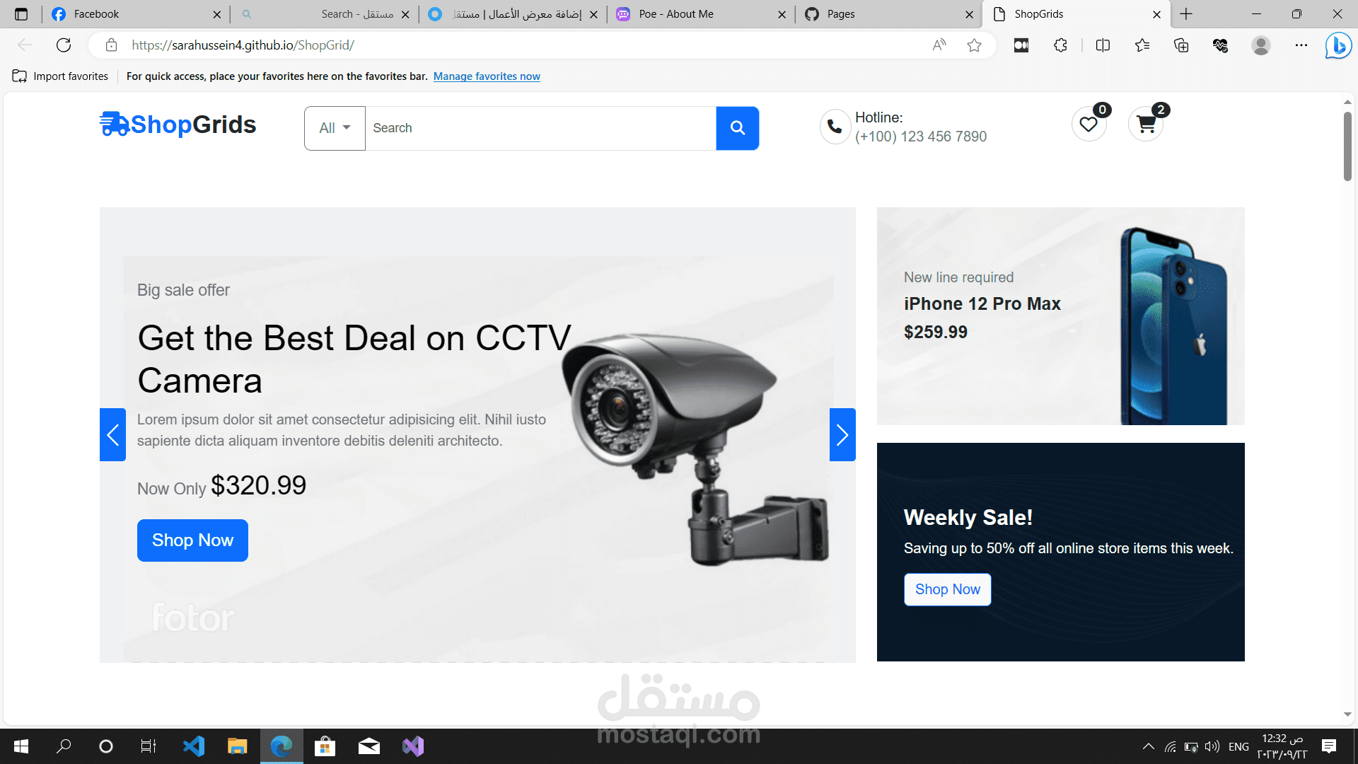 ShopGrid Website