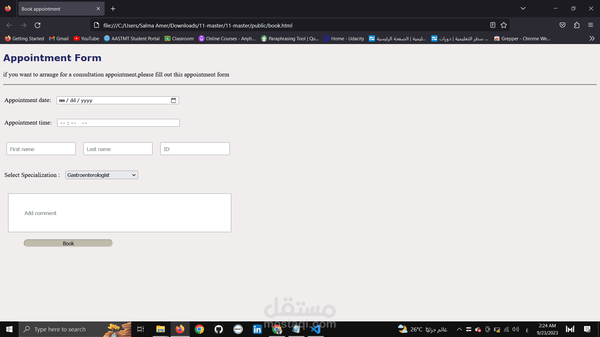 Doctor appointment booking system