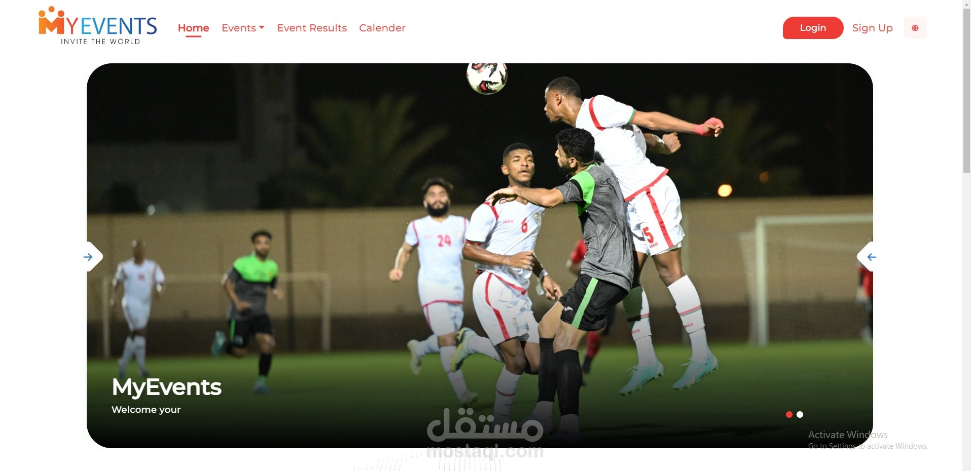 موقع لإدارة الفعاليات ونشرها والتسجيل فيها