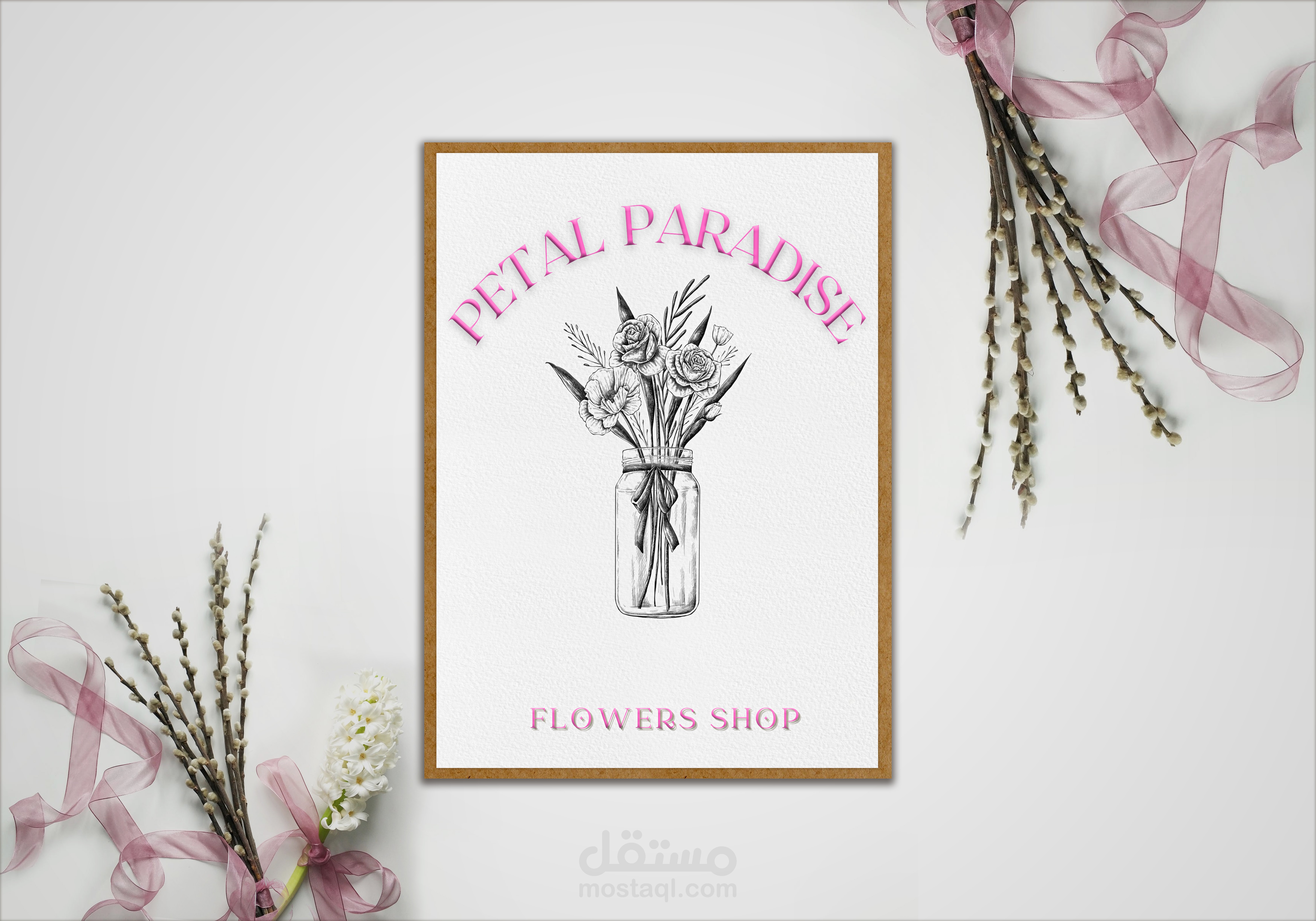 تصميم شعار لمتجر الزهور Petal Paradise