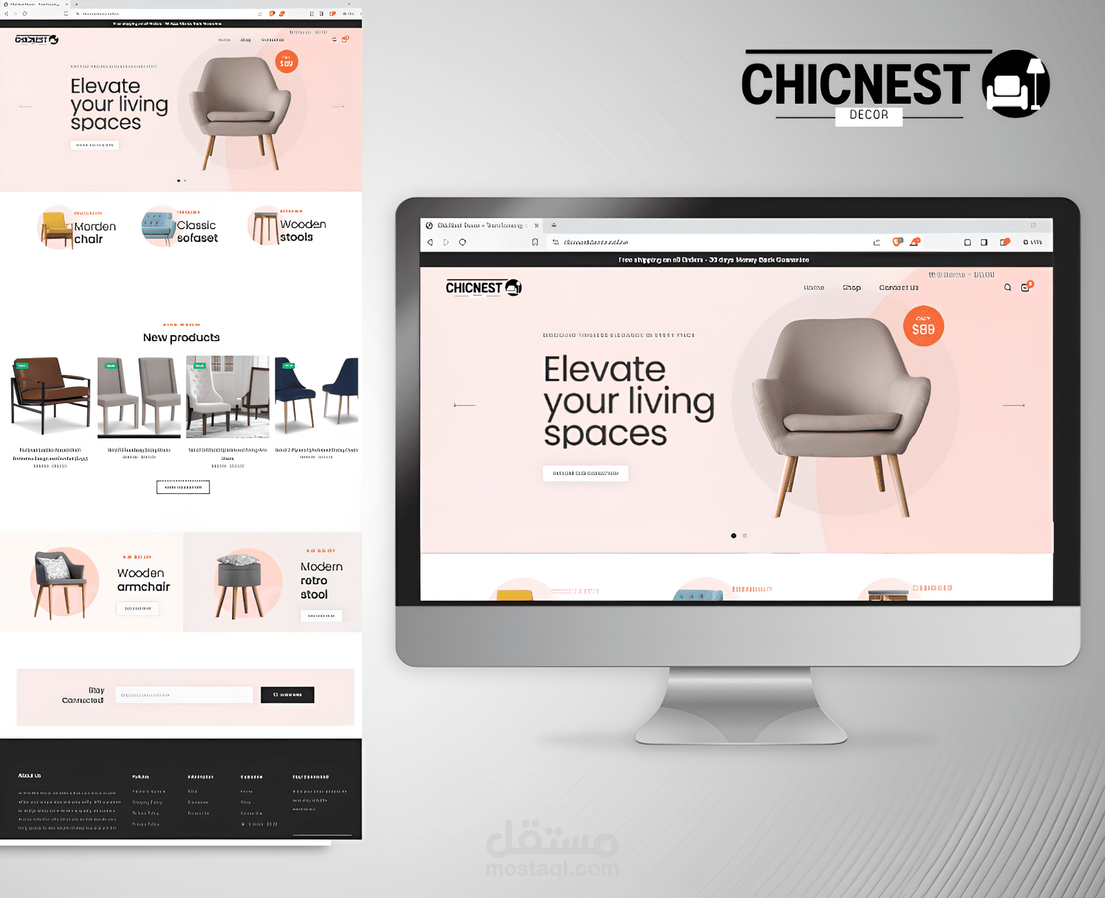 تطوير موقع ويب ChicNest Decor