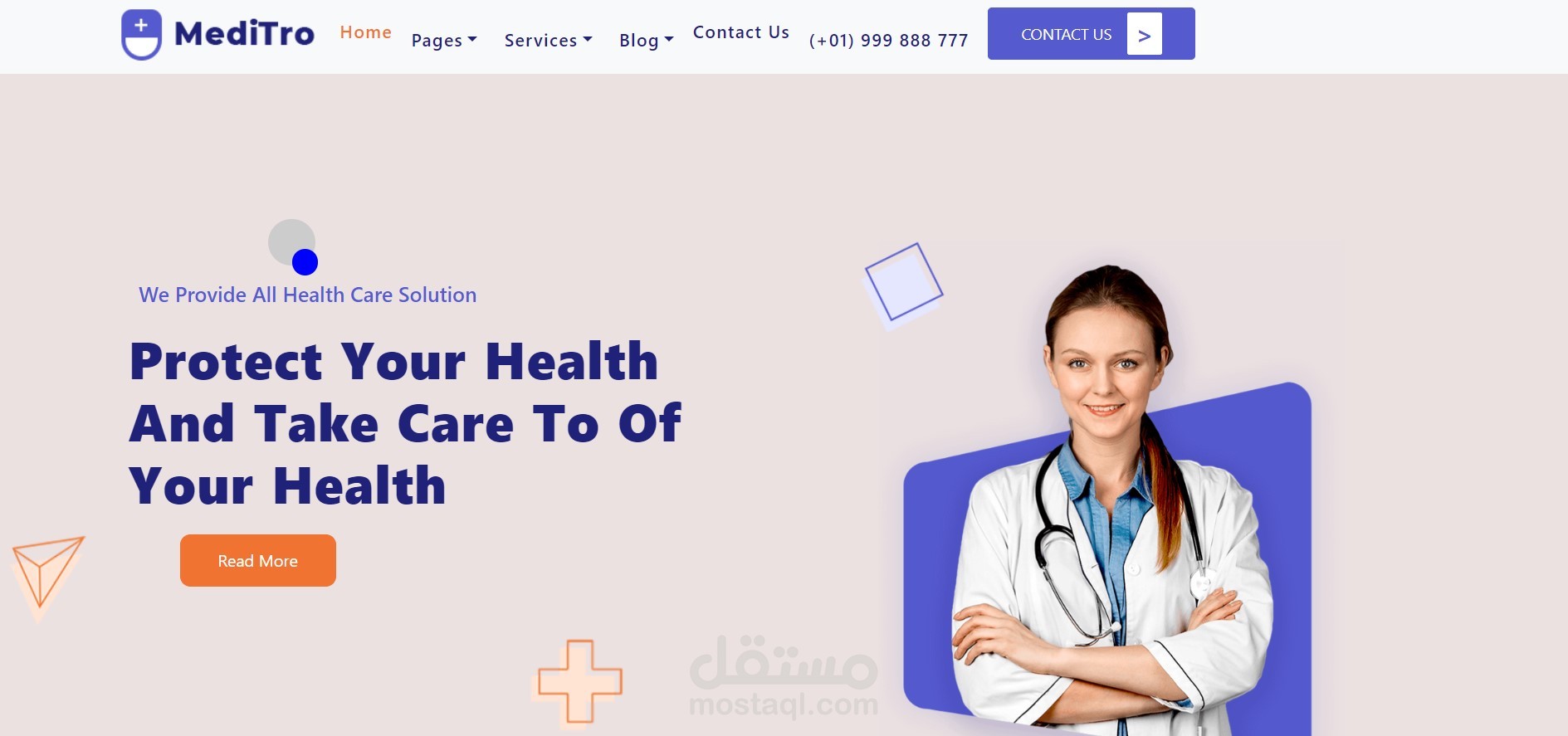 Responsive Health-care Website using React JS
