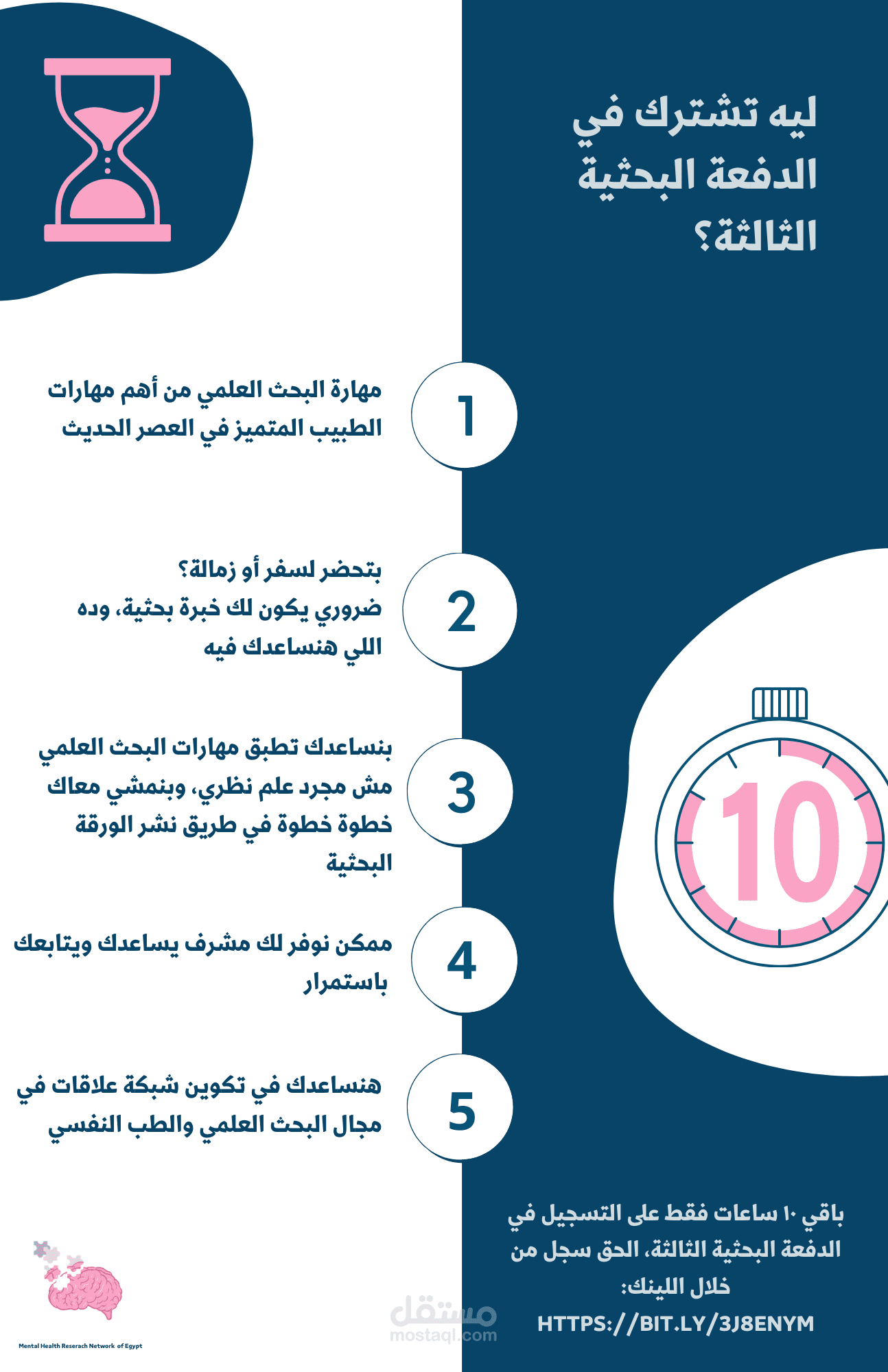 فلاير عن تدريب البحث العلمي الذي تقدمه الشبكة المصرية لأبحاث الصحة النفسية