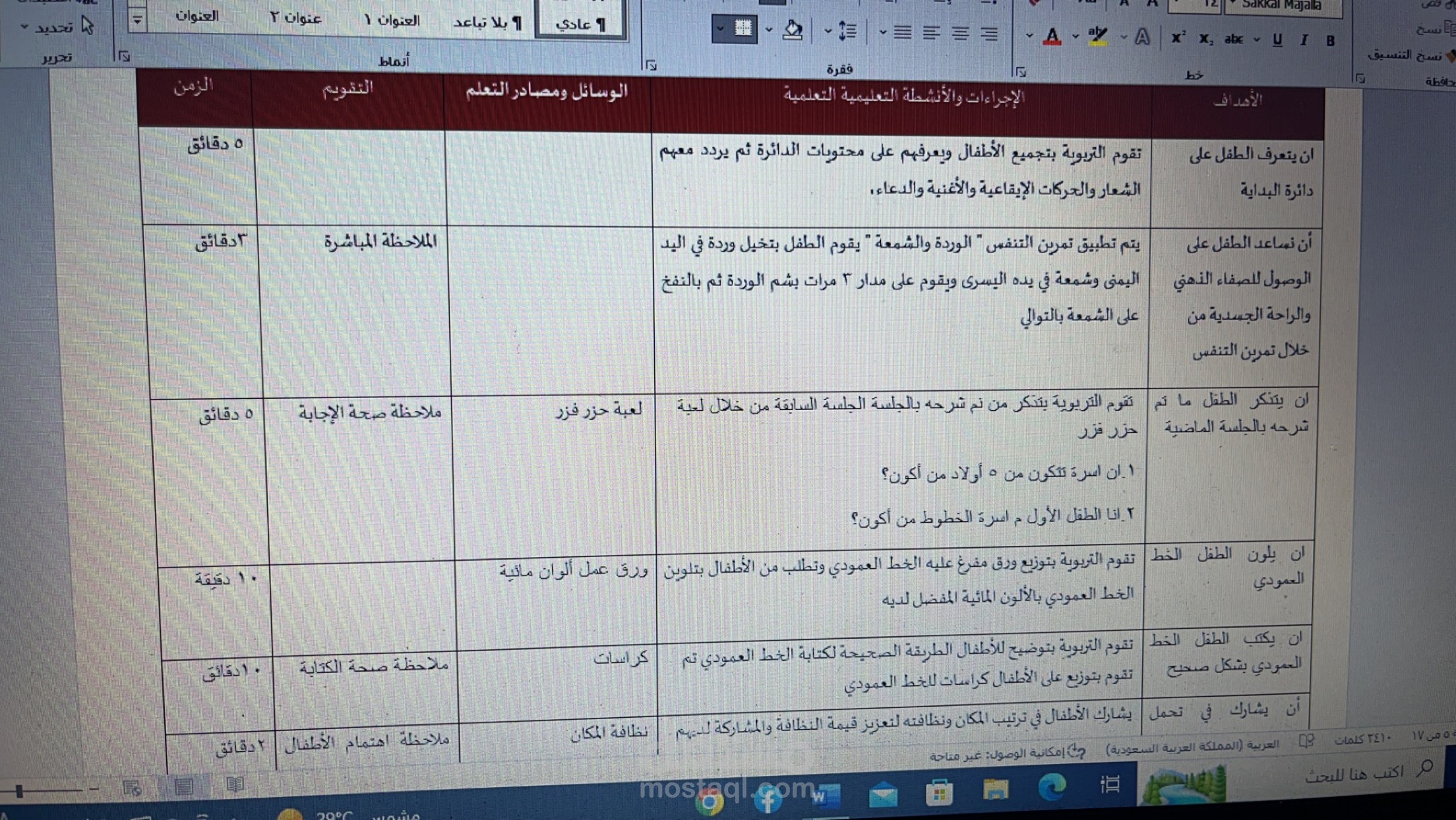 اعداد خطط تعليمية
