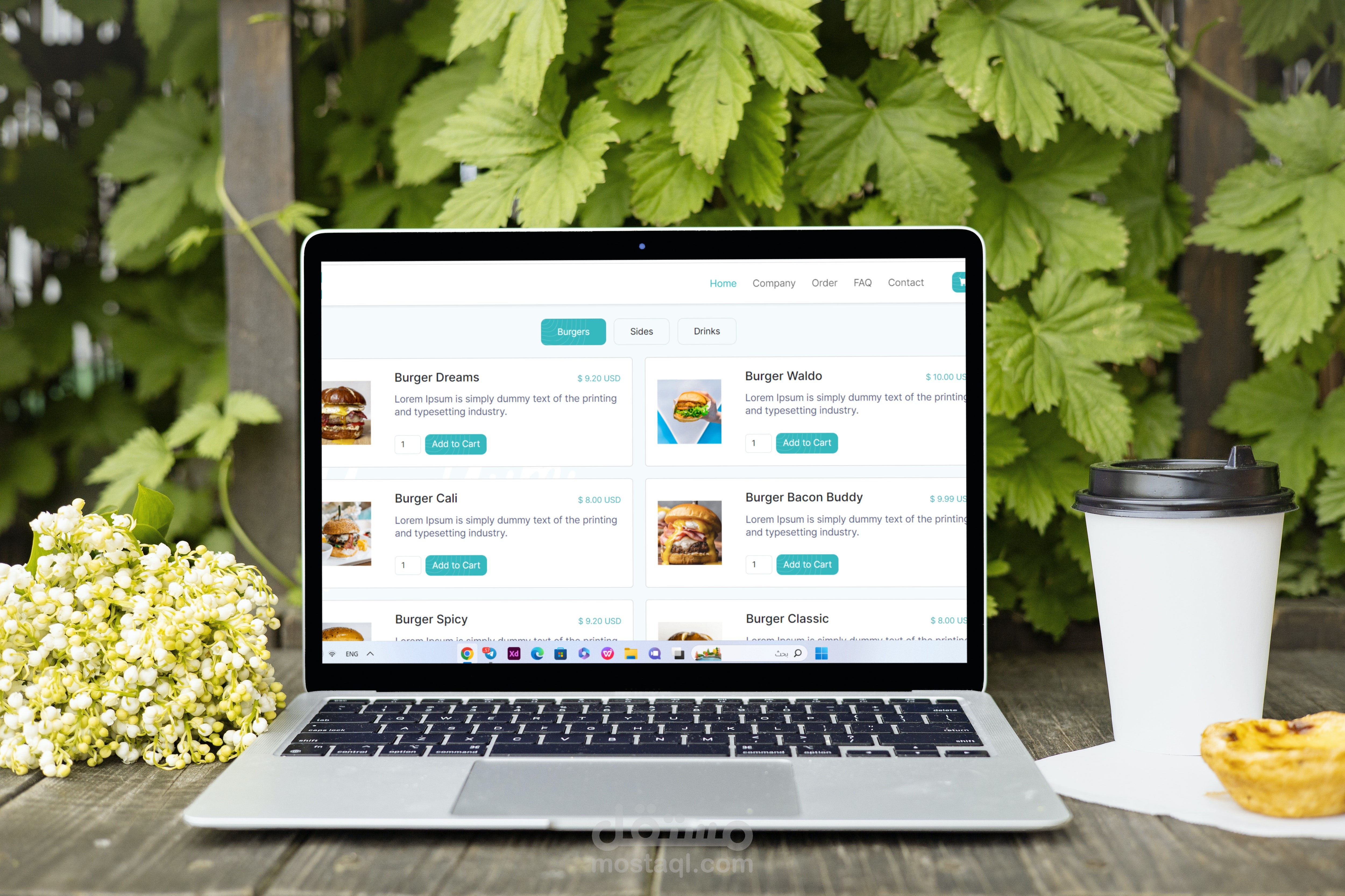 برمجة تصميم موقع ويب /متجر الكتروني للطعام E-commerce food store