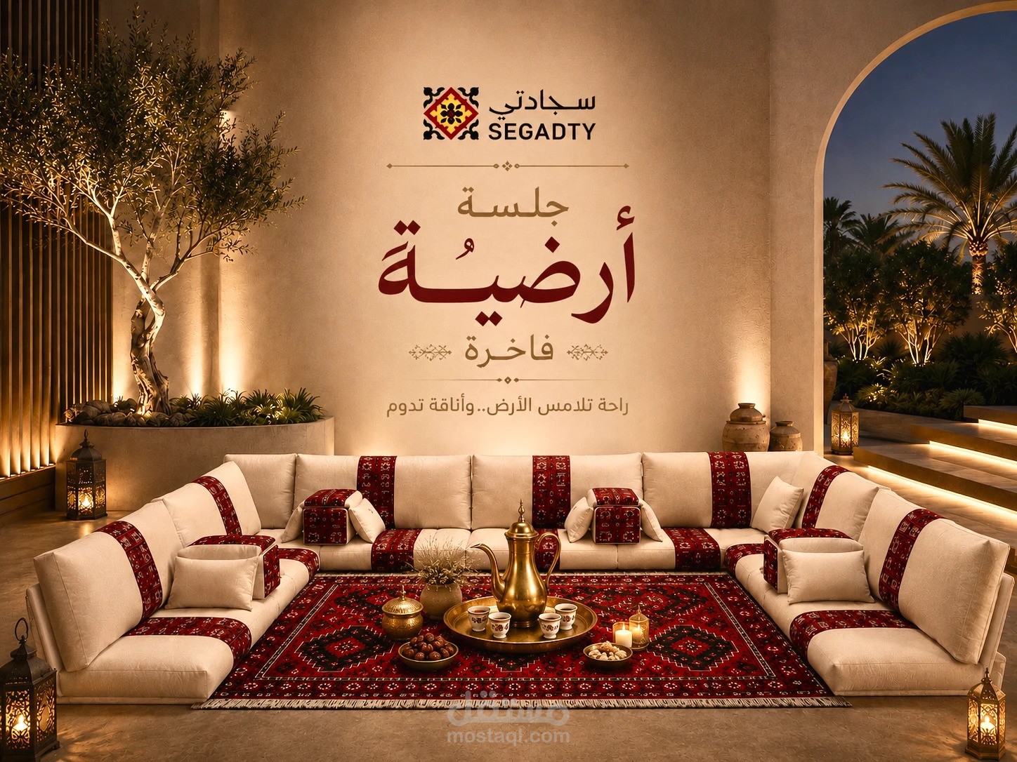 تصاميم إعلانية لعلامة سجادتي – سجاد ومجالس تراثية سعودية