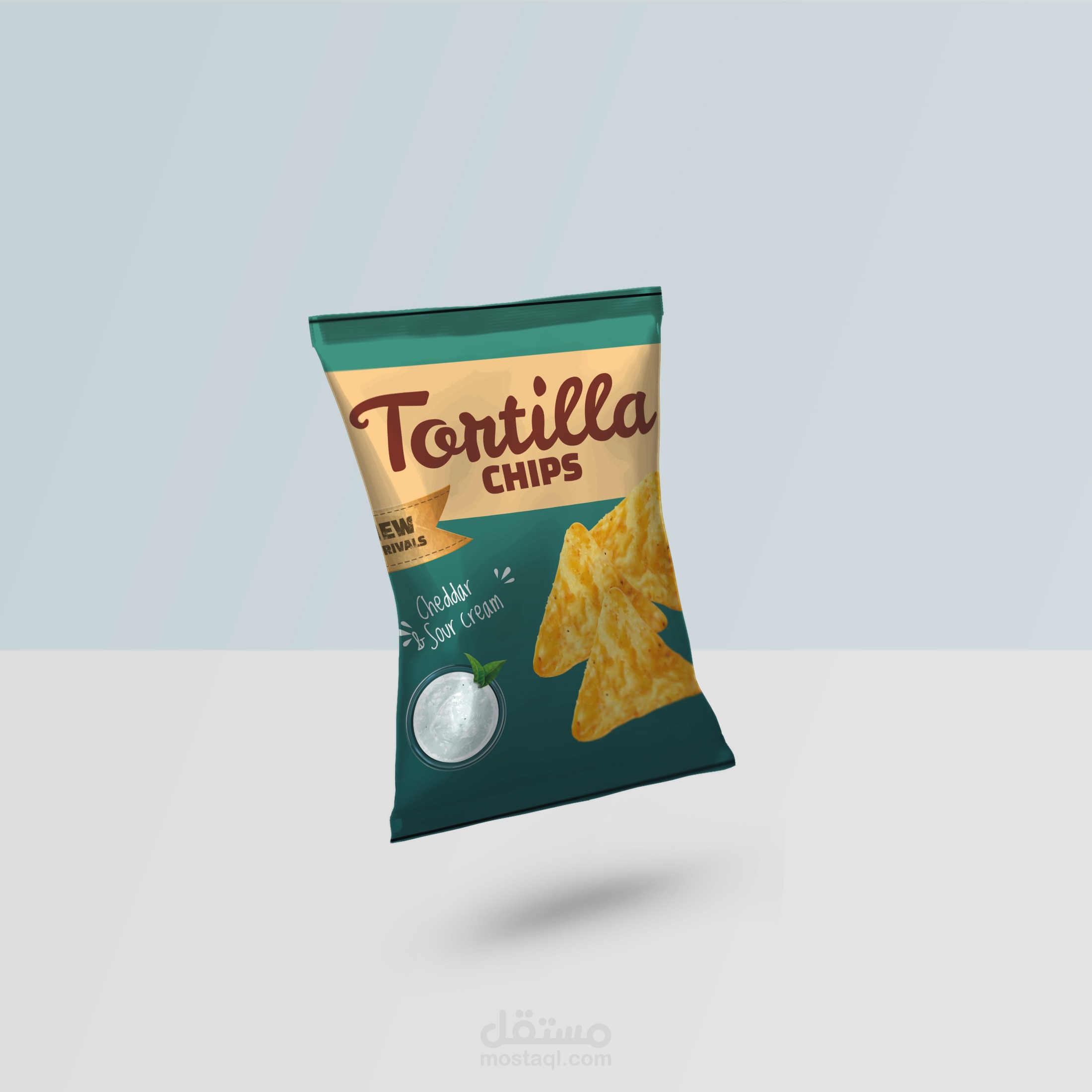 تصميم ملصق لكيس شيبسي