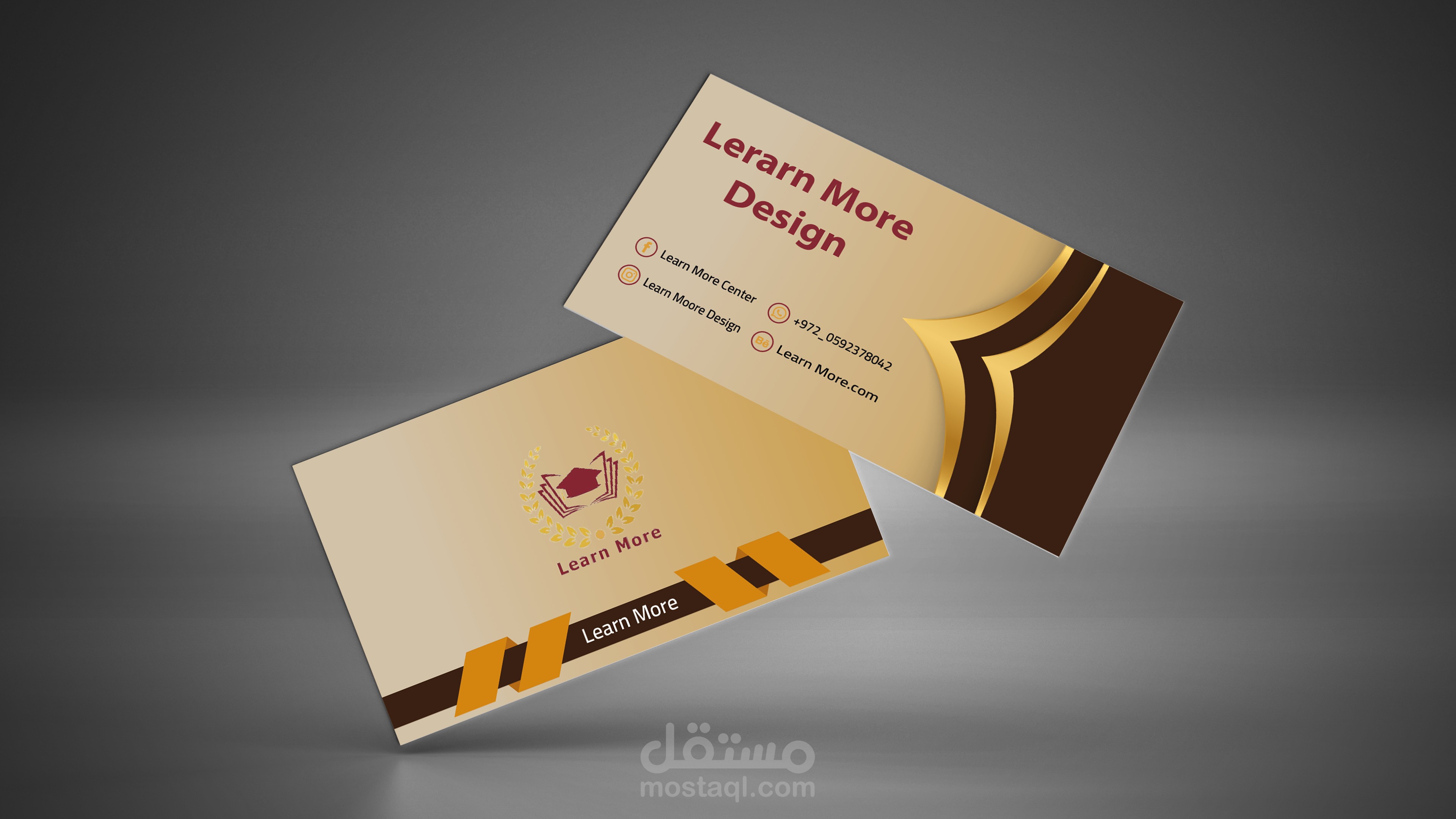 تصميم كرت فزت لمؤسسة Learn More