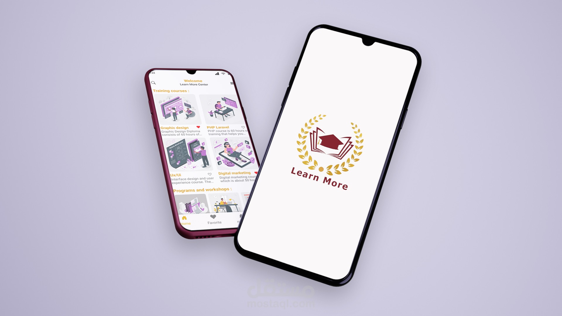 تصميم تطبيق لمؤسسة Learn More