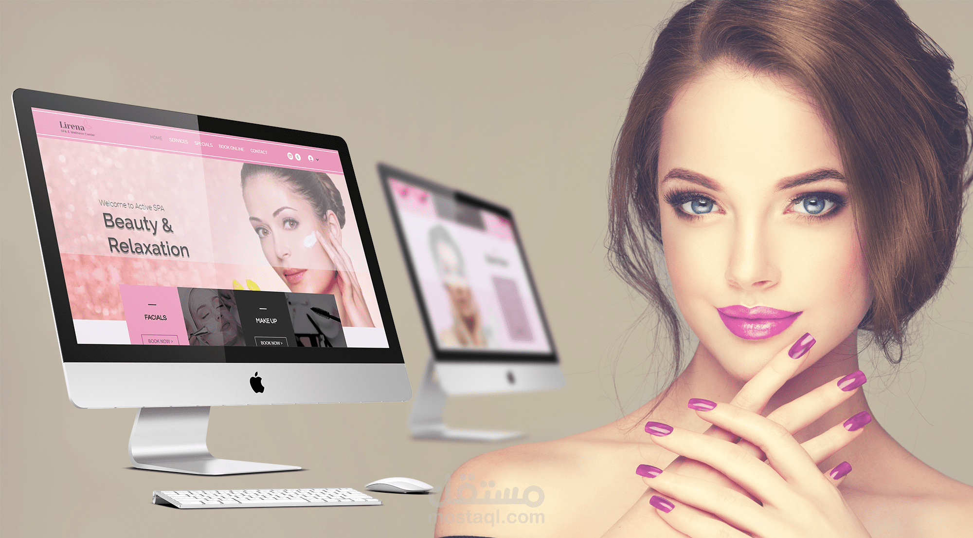 تصميم موقع منتجع للتجميل باستخدام wix platform