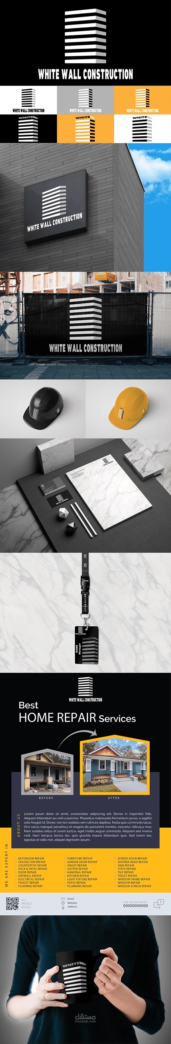 White wall construction