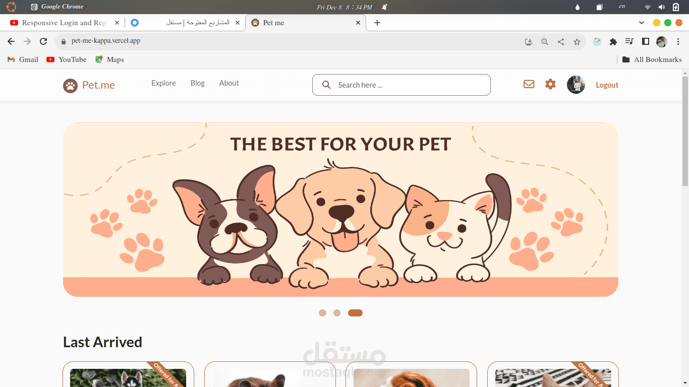 Pet me web application
