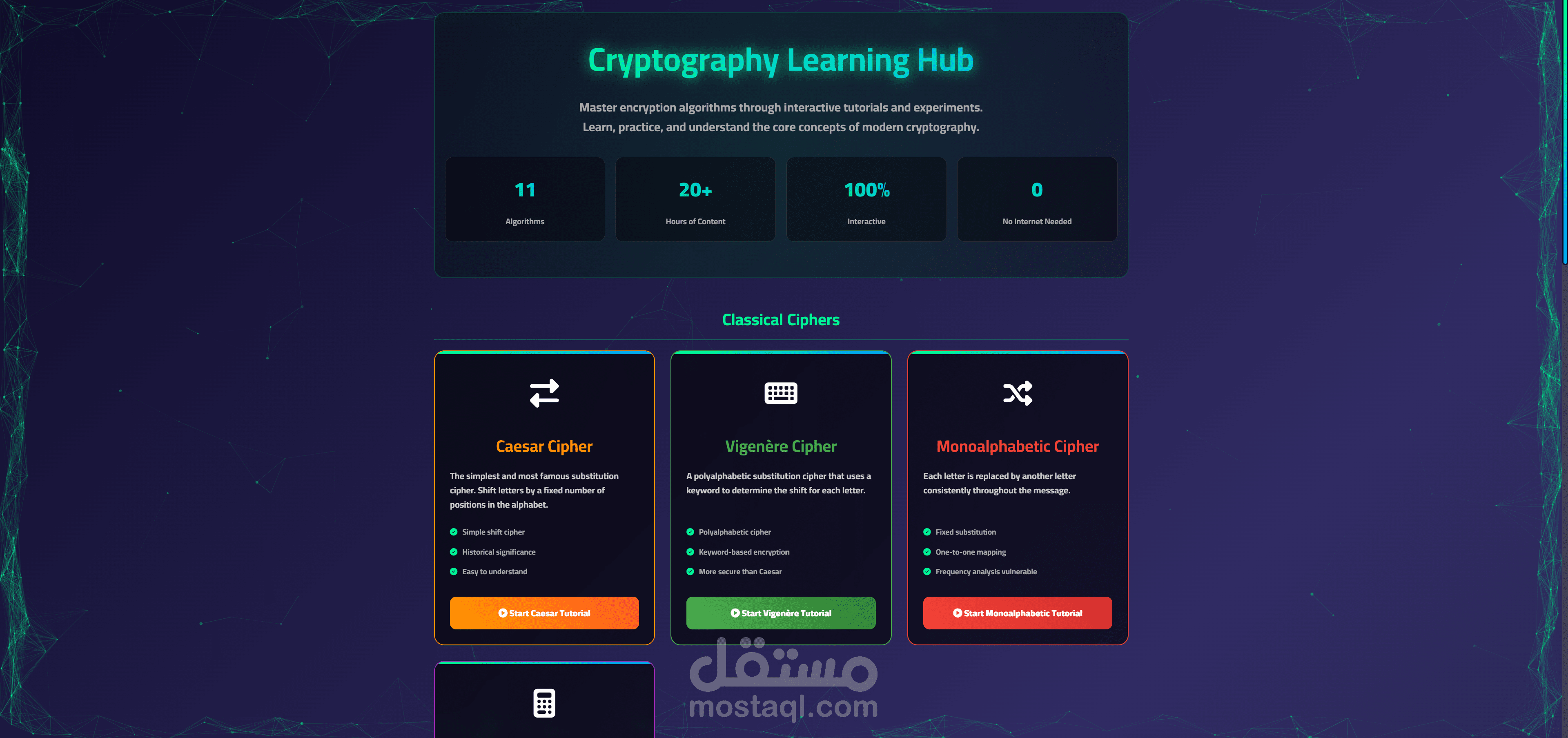 Cryptography Platform — Python, FastAPI, HTML, CSS, JavaScript