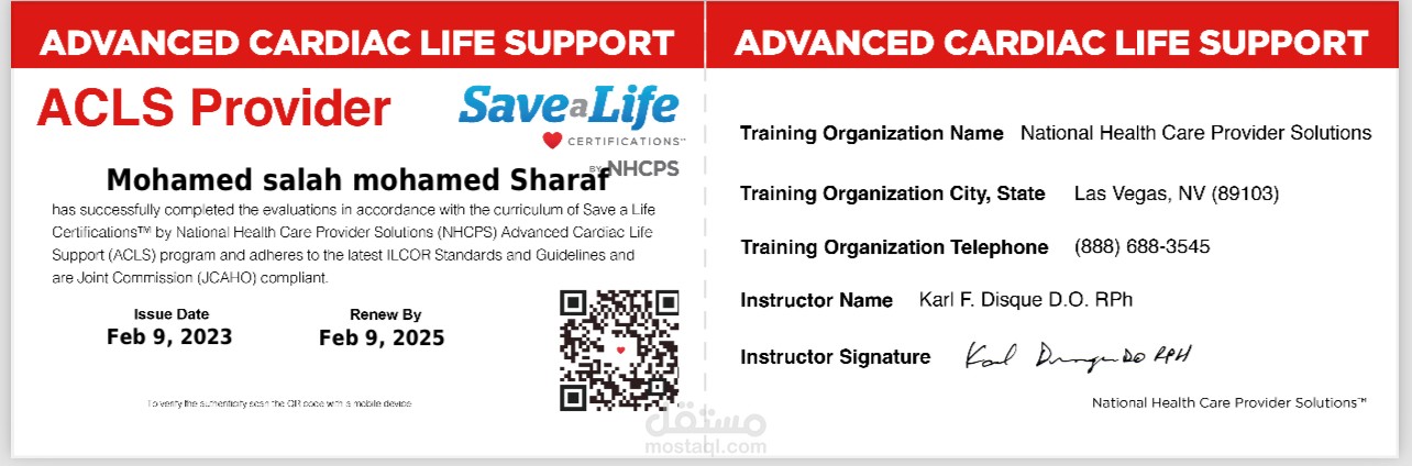 Advanced cardiac life support lecturer