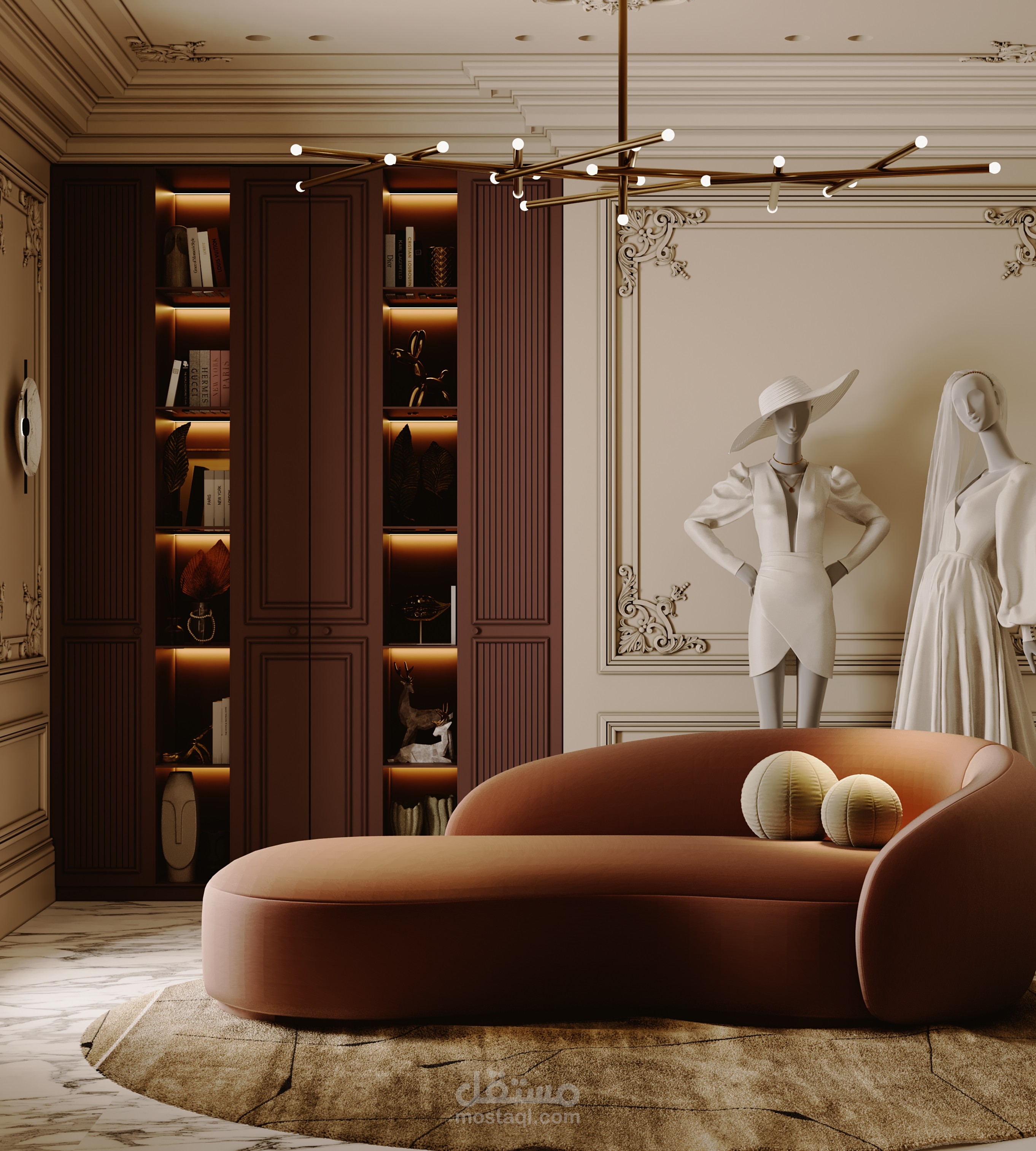 تصميم غرفة قياس في اتيليه