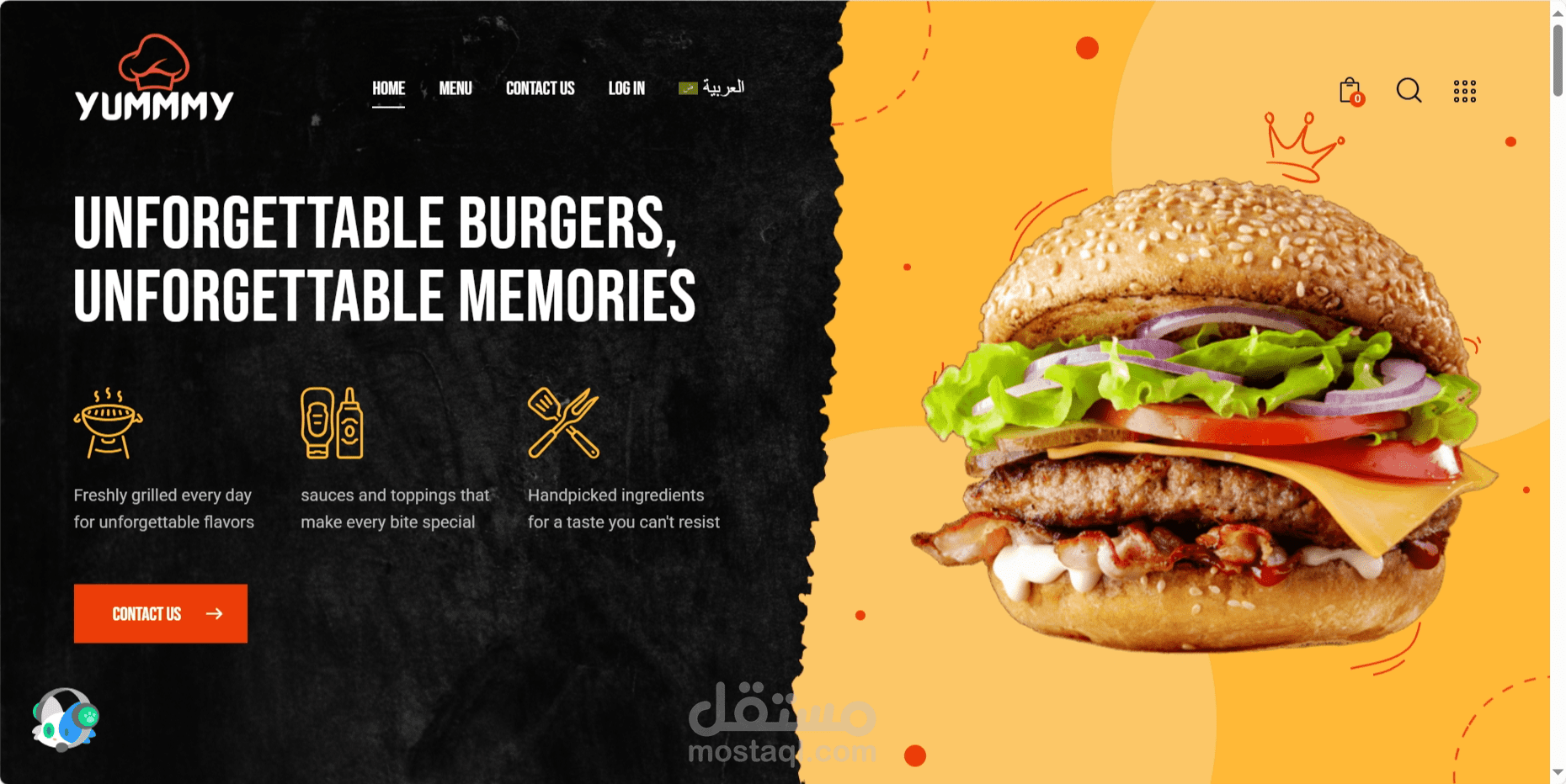 موقع مطعم اكلات سريعة