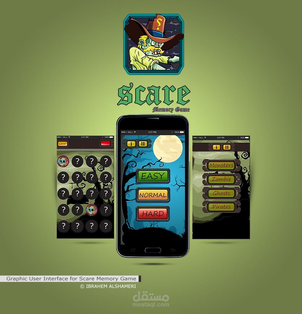 Graphic User Interface for Scare Memory Game