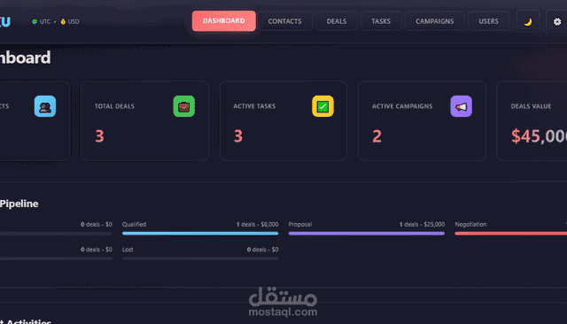 تطوير نظام CRM متكامل لإدارة العملاء والمبيعات باحترافية