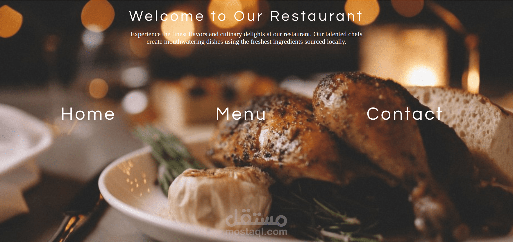 restaurant page menu