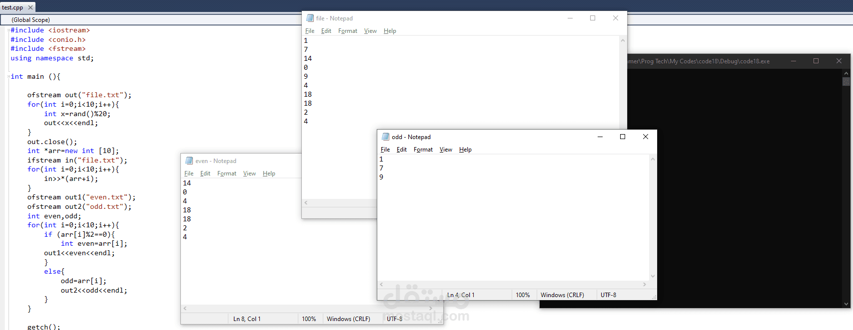 C++ Programming using files