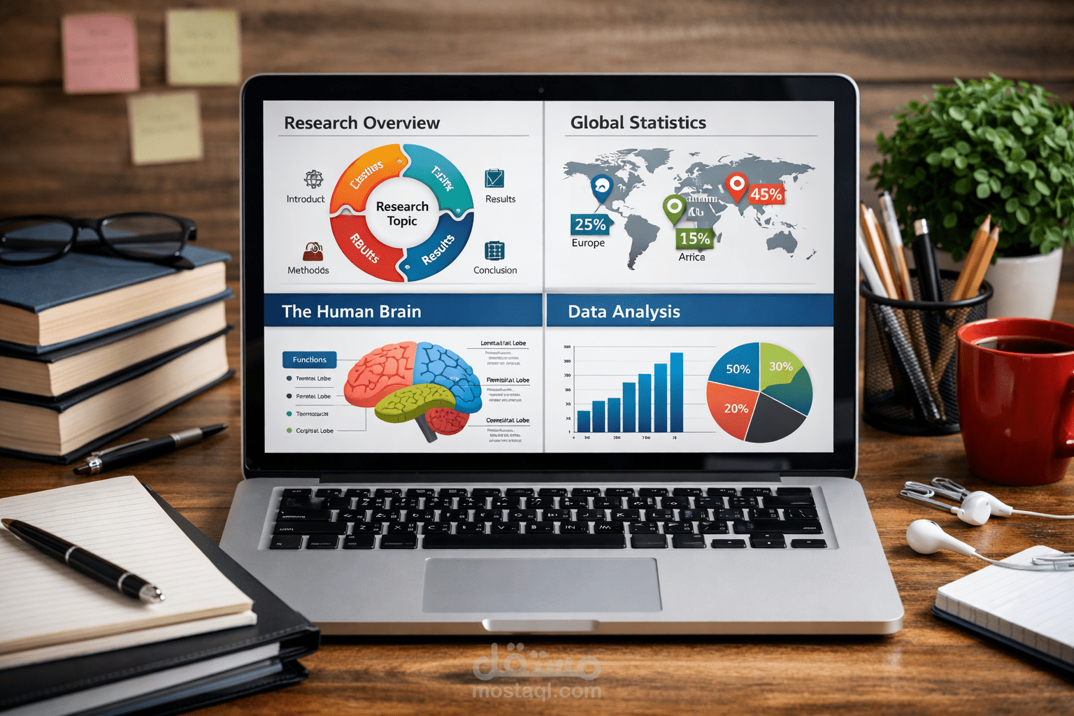 تصميم وتنسيق عروض PowerPoint أكاديمية احترافية