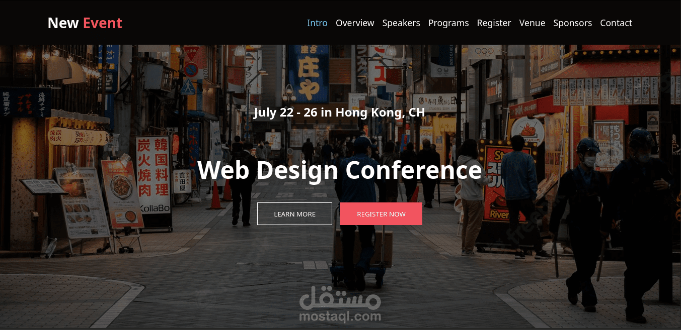New Event - React Template