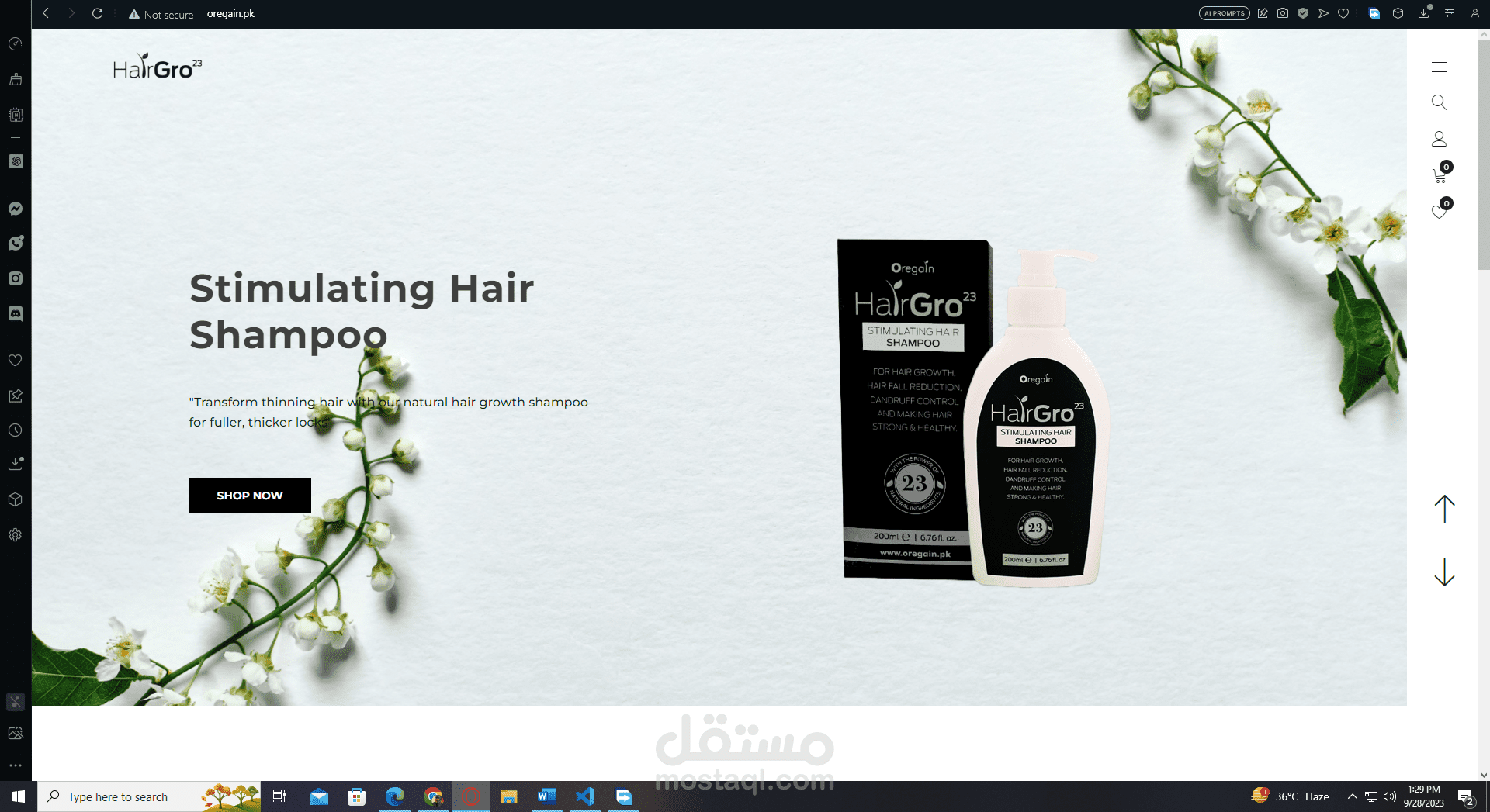 Premium Hair Growth Serum E-Commerce Website