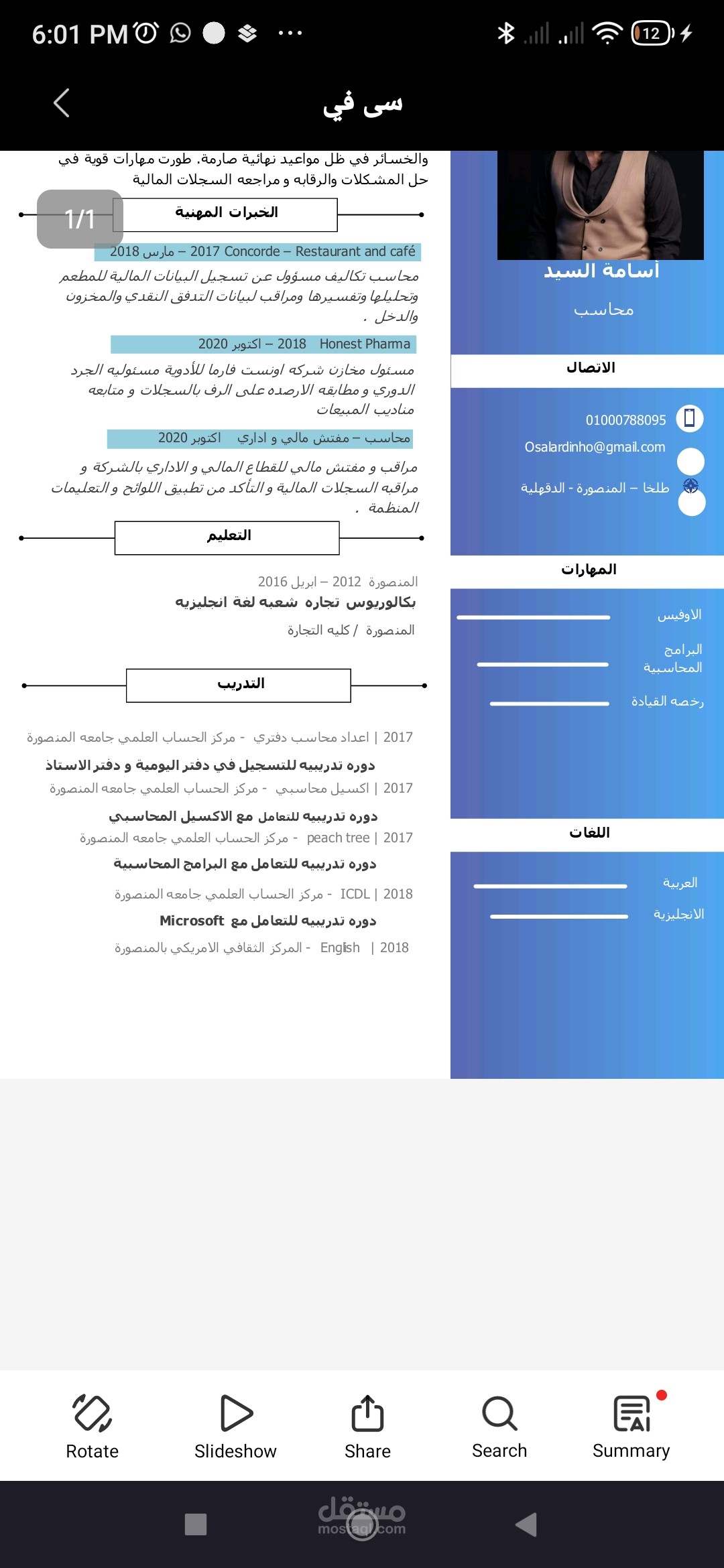 تصميم cv احترافي
