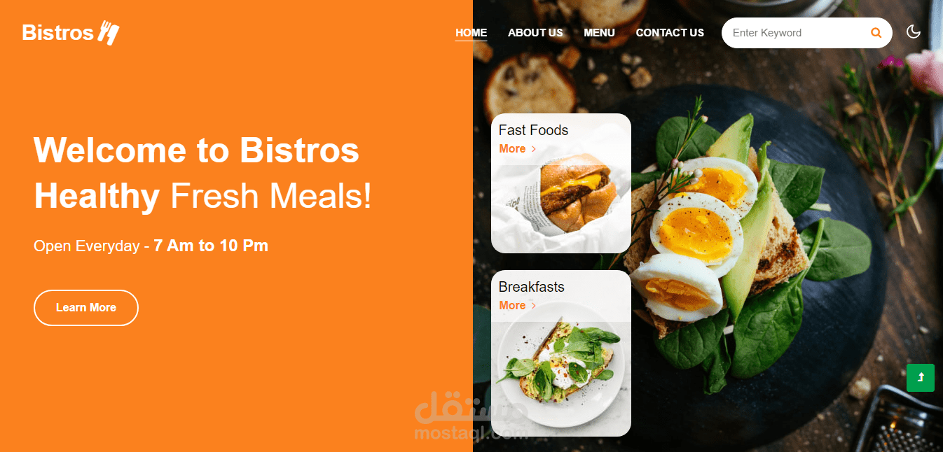 تصميم وبرمجه موقع لمطعم "Bistros" مع تصميم اللوجو ايضا