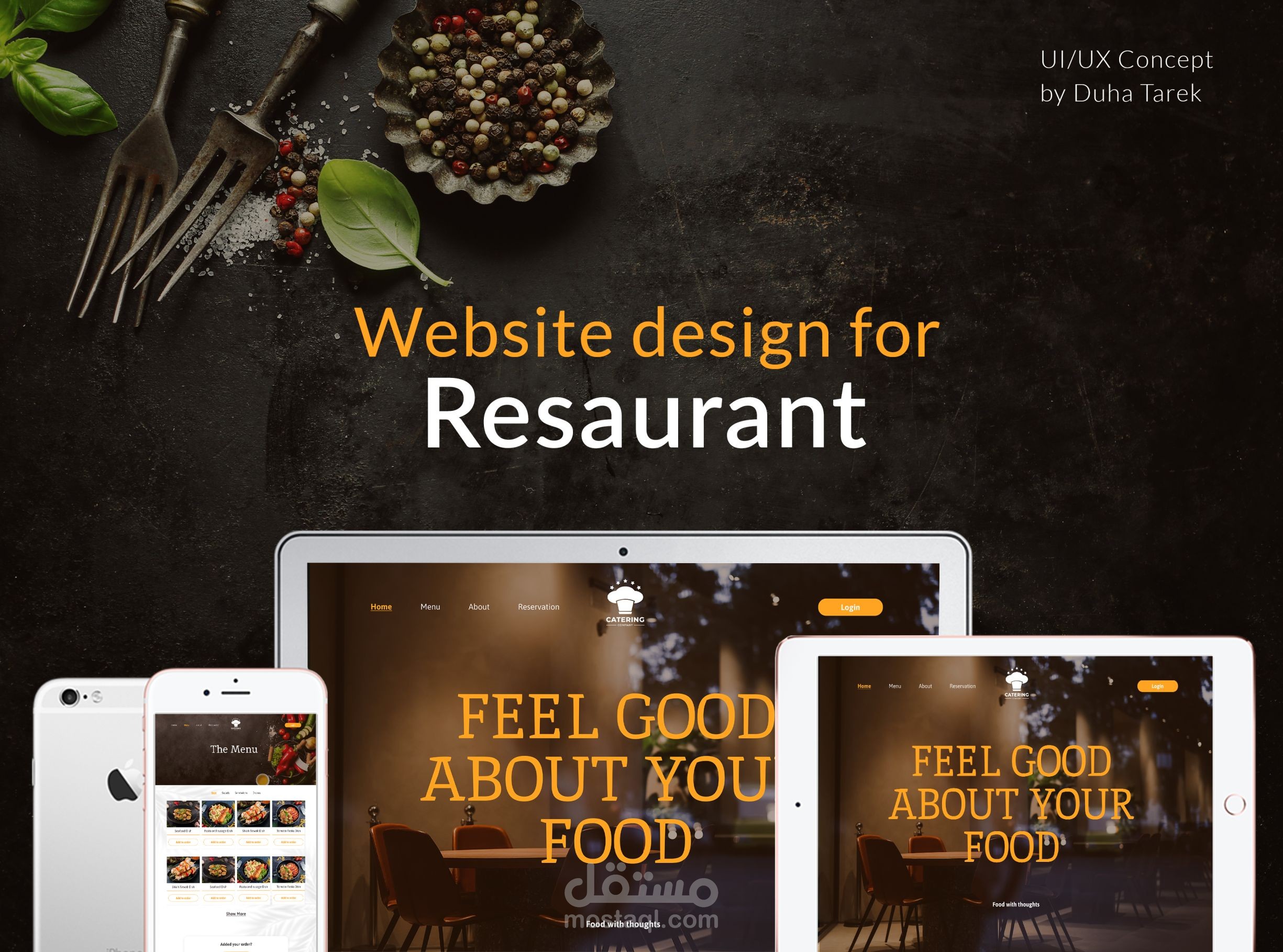 تصميم موقع الكتروني لمطعم website design - UI design