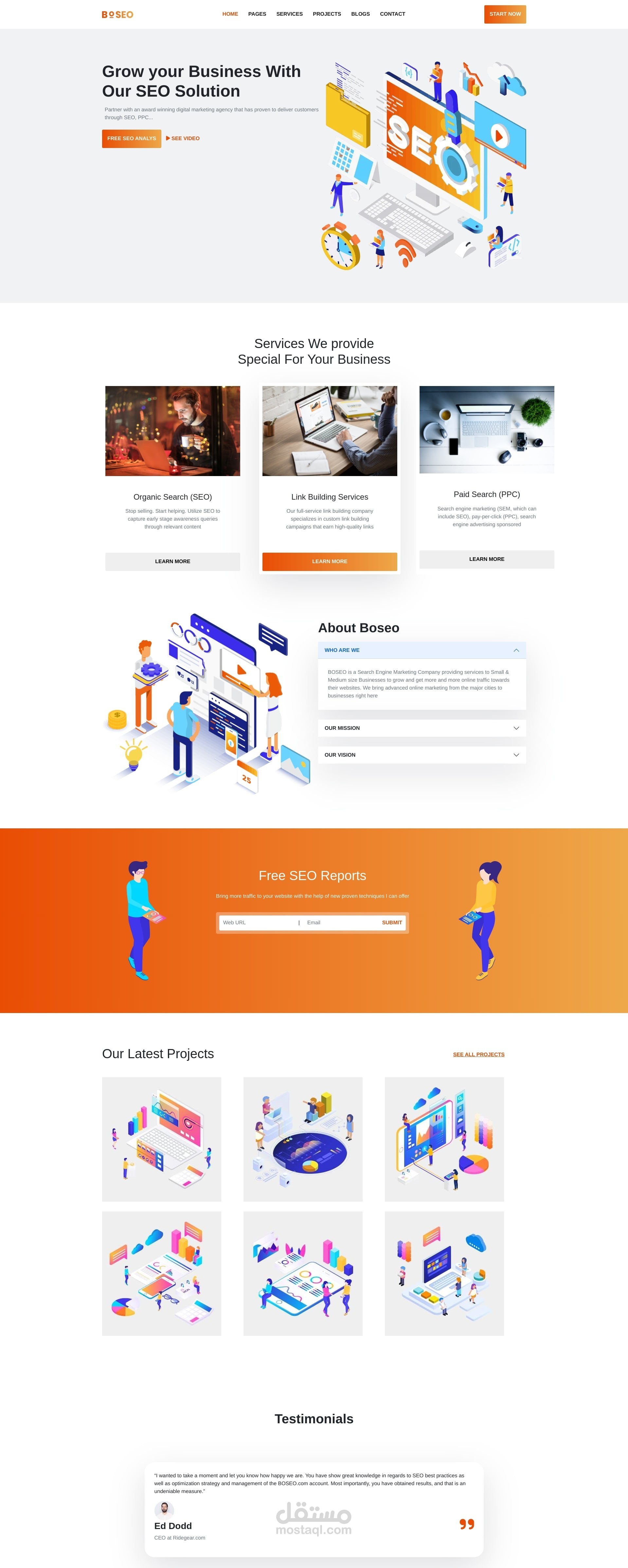 تصميم الموقع ( Landing Page