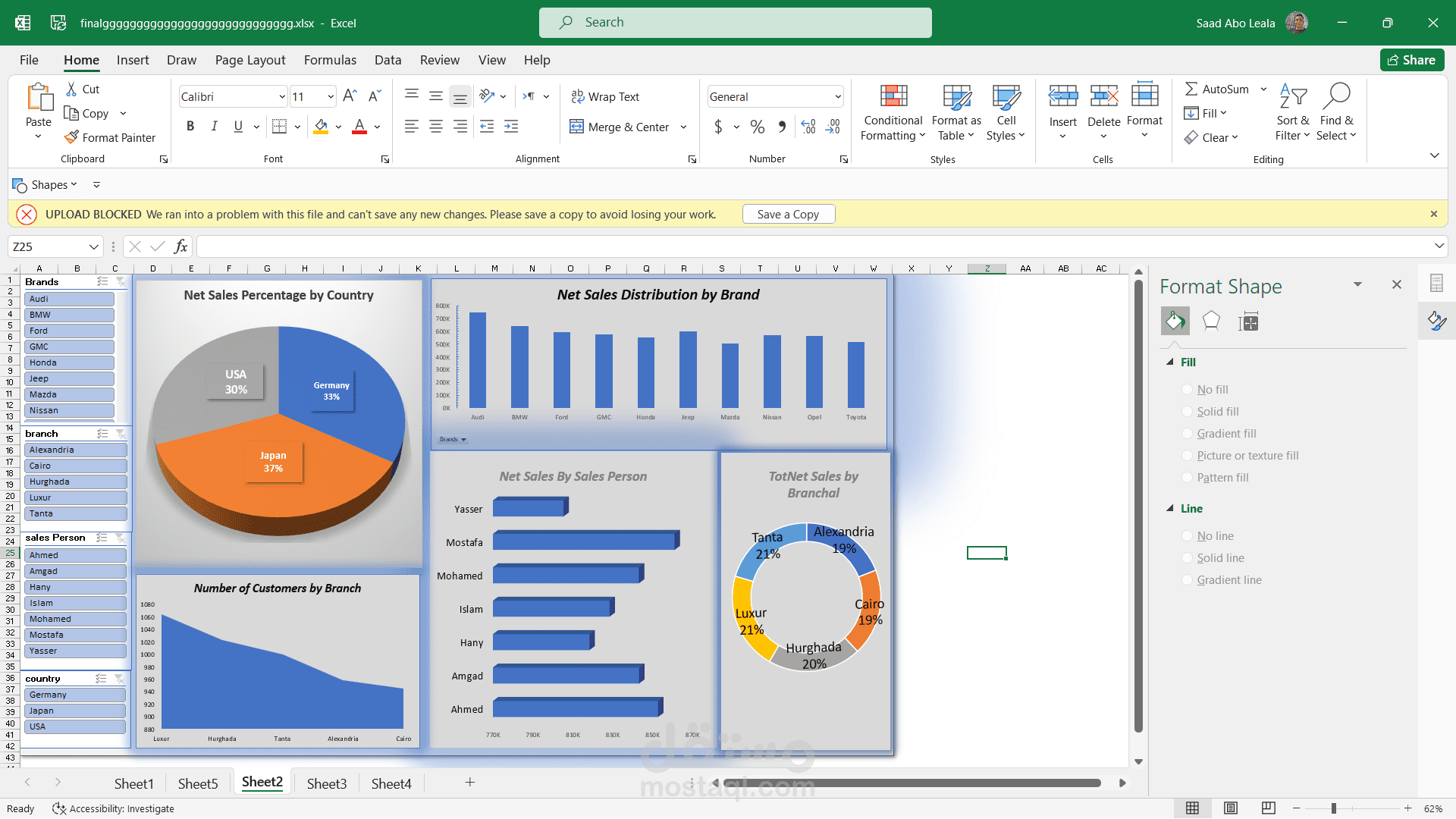 تحليل بيانات – إعداد تقارير ولوحات معلومات (Data Analysis & Dashboarding)