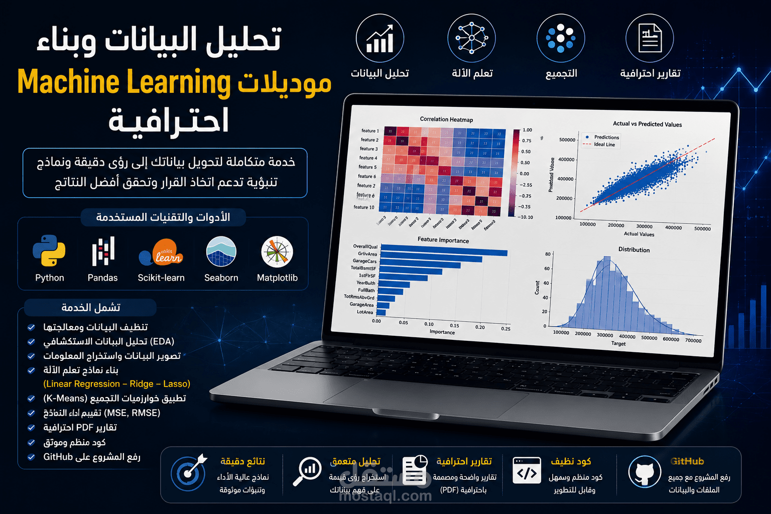 تحليل البيانات وبناء موديلات Machine Learning احترافية