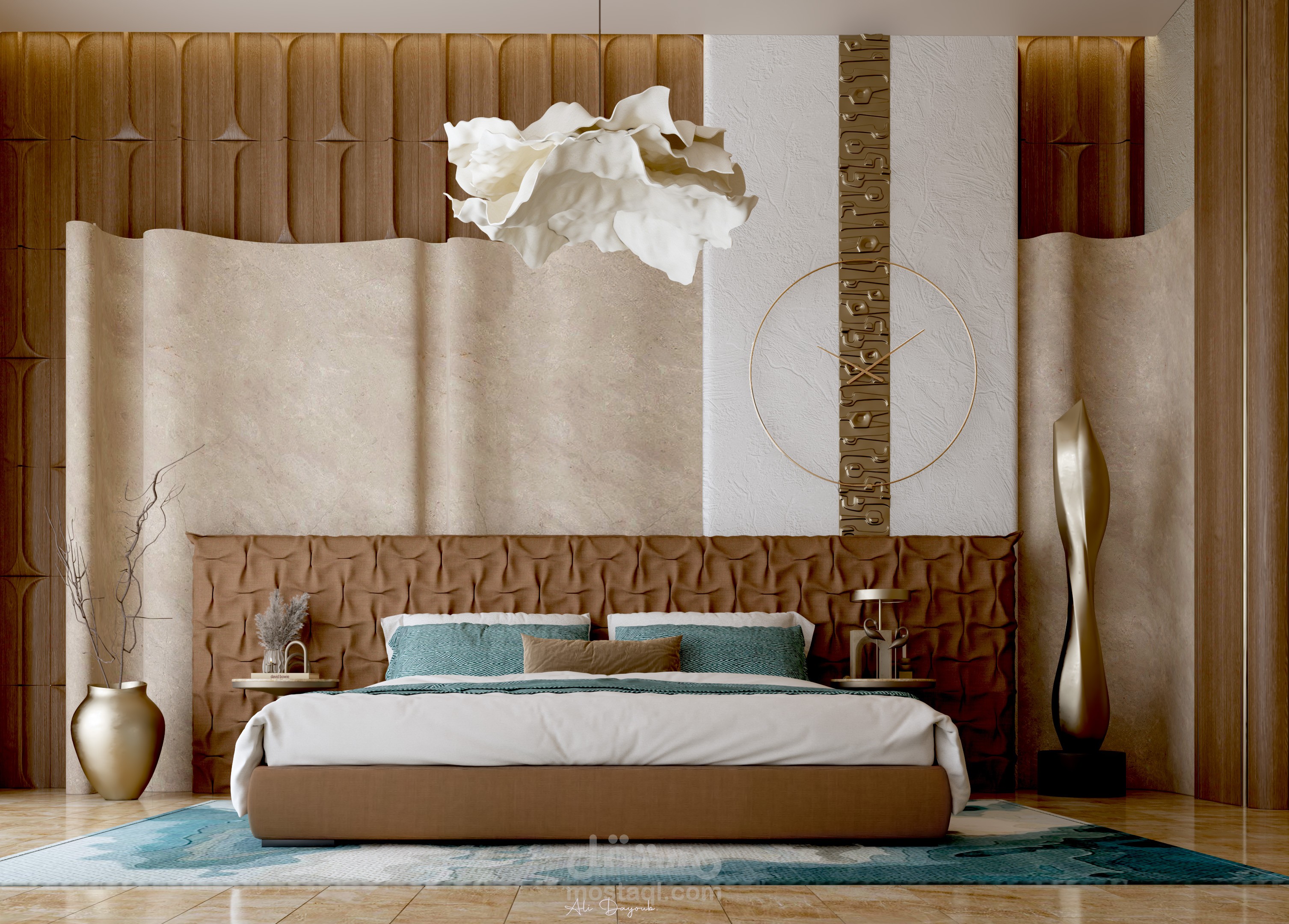 تصميم غرفة نوم فاخرة بأسلوب معاصر