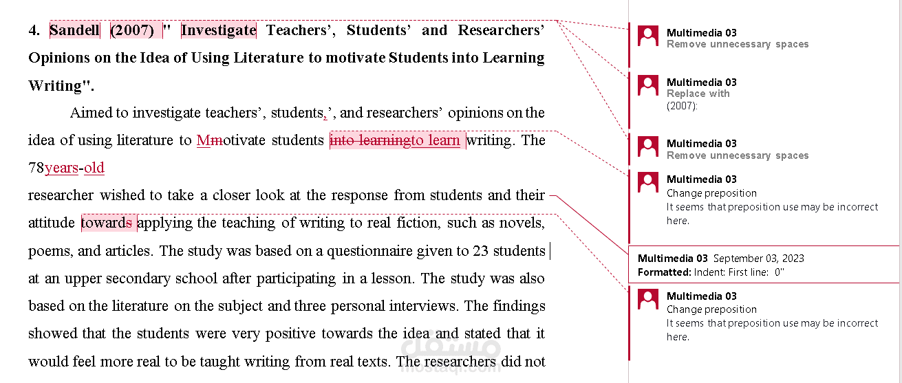 ماف الproofreading