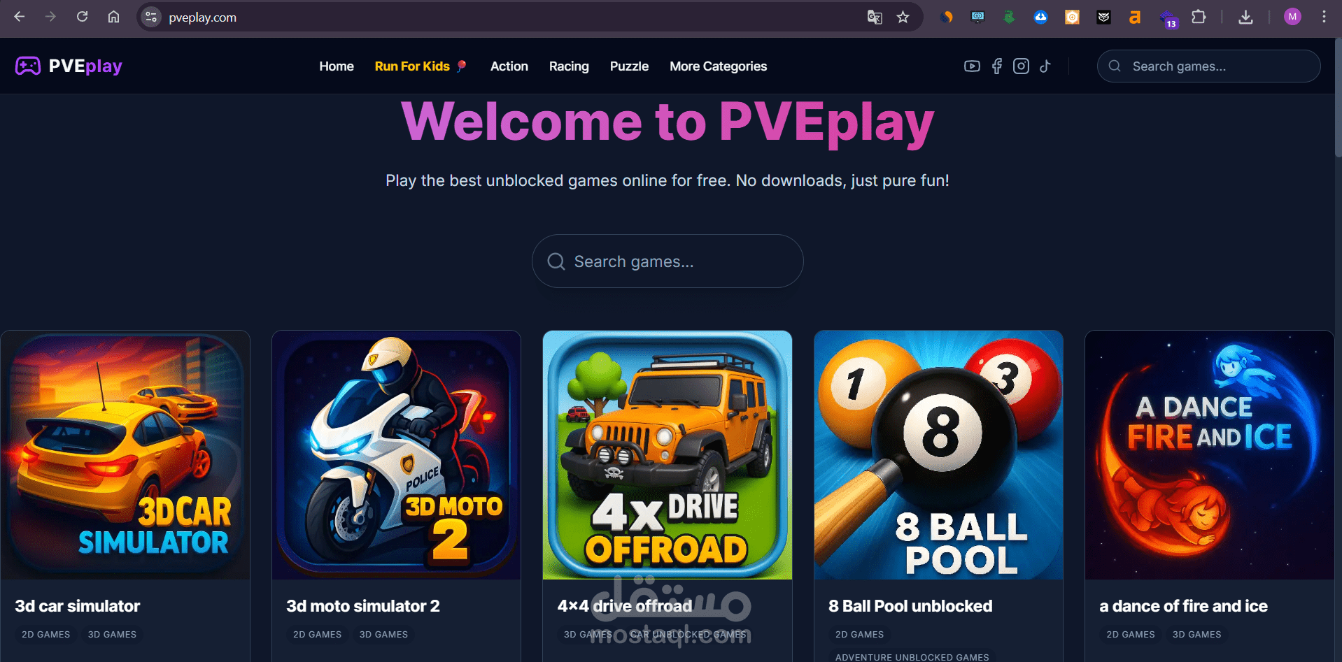 منصة ألعاب WebGL ضخمة تضم أكثر من 500 لعبة (PvePlay Platform)