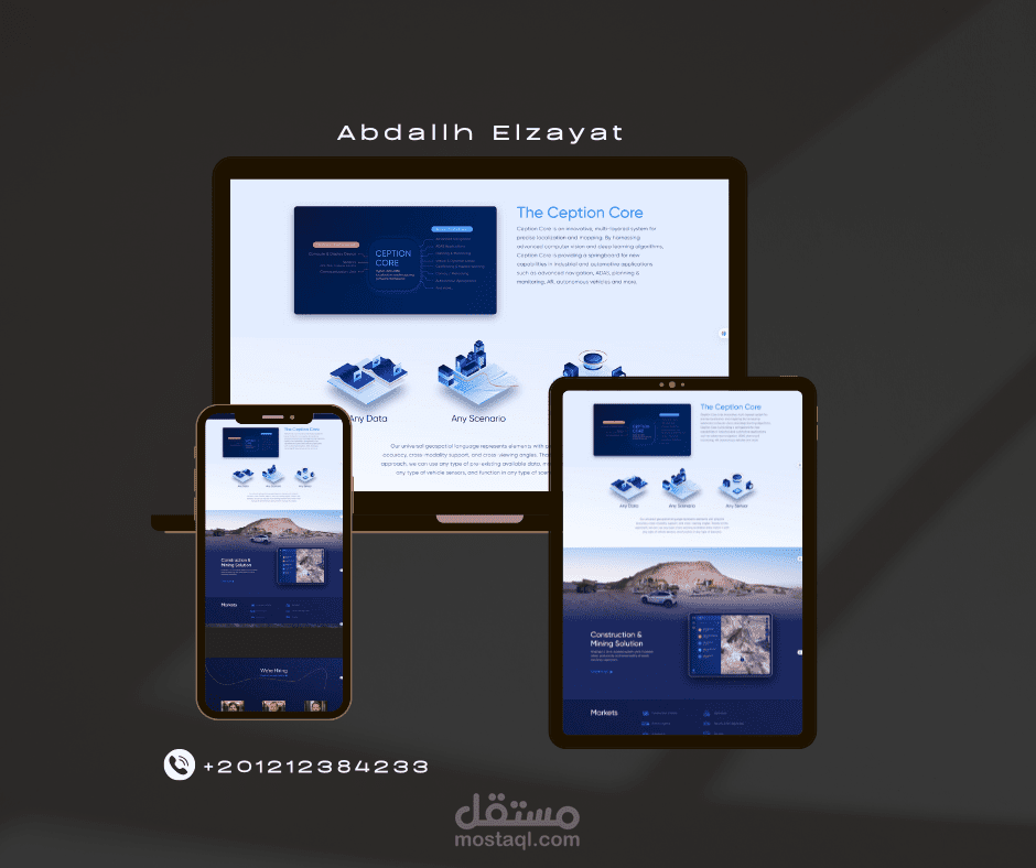 موقع تعريفي لموقع اداة ذكاء اصطناعي ai لعميل امريكي